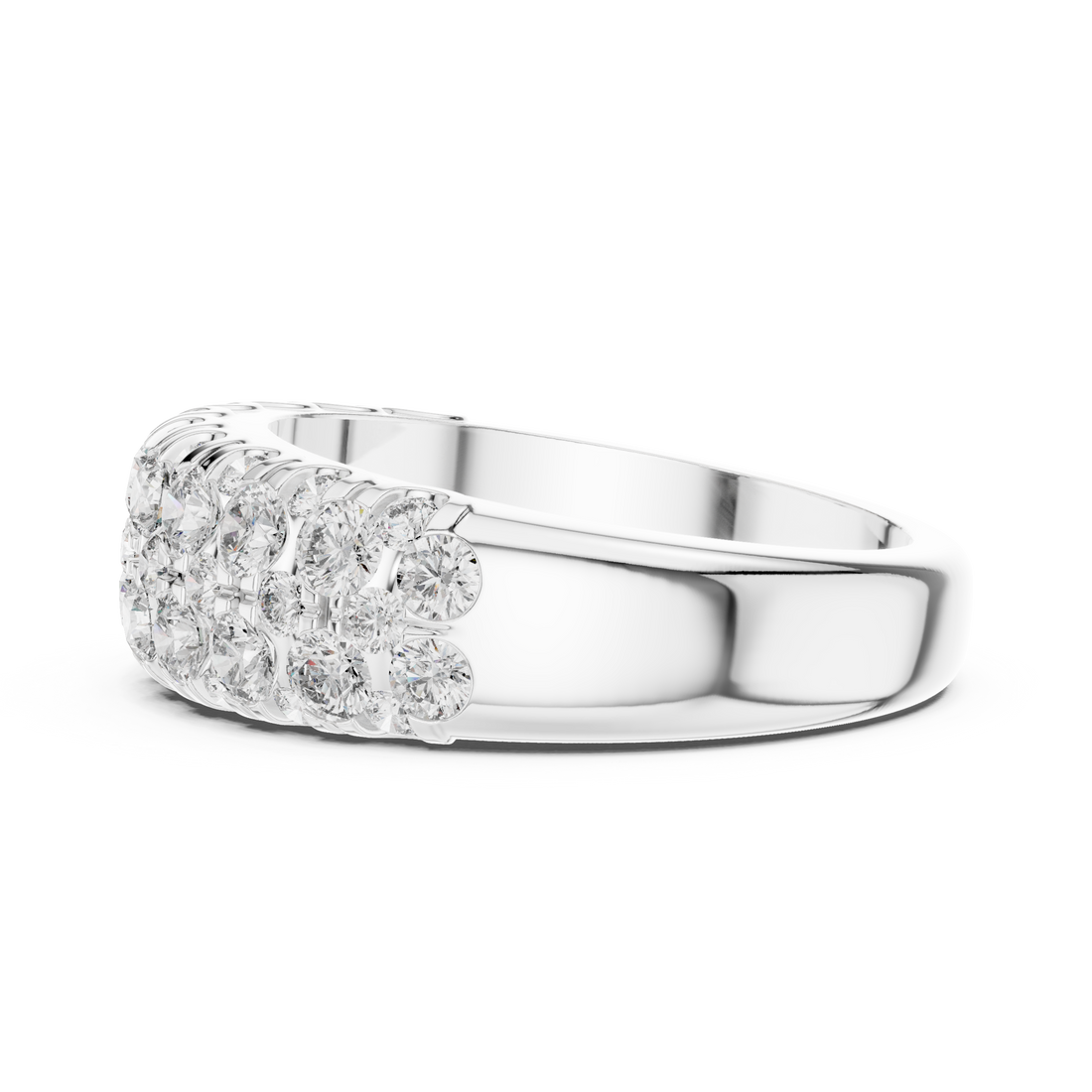 Multi-Row U-Cut Pave Diamond Band
