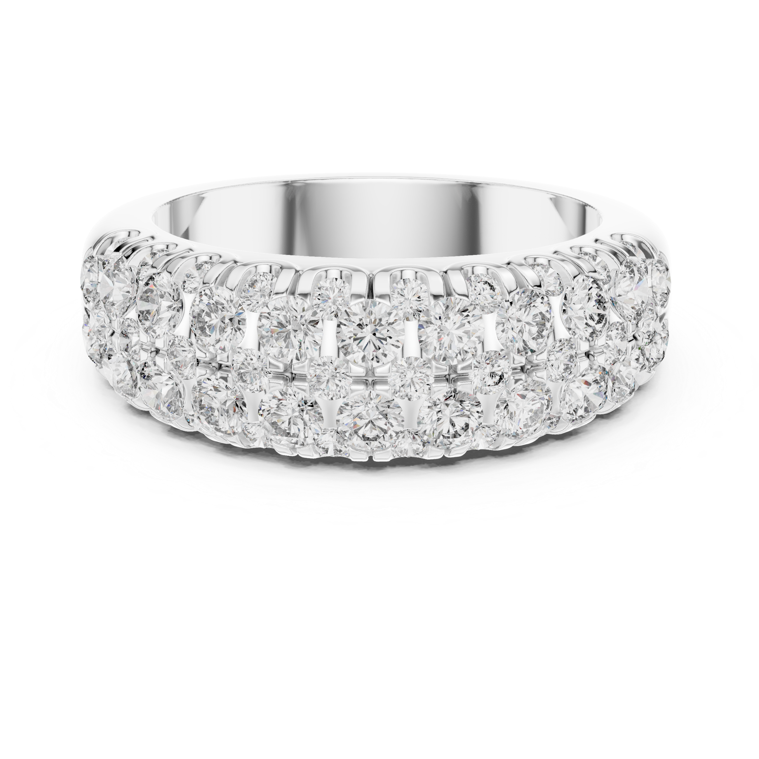 Multi-Row U-Cut Pave Diamond Band