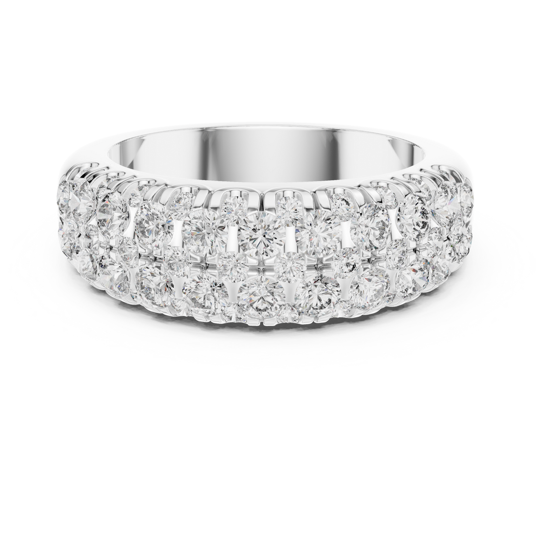 Multi-Row U-Cut Pave Diamond Band