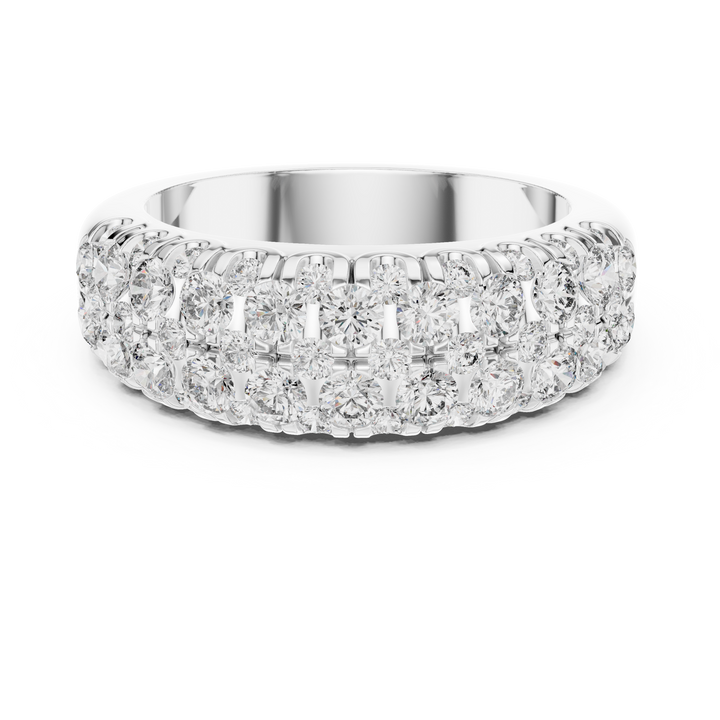 Multi-Row U-Cut Pave Diamond Band