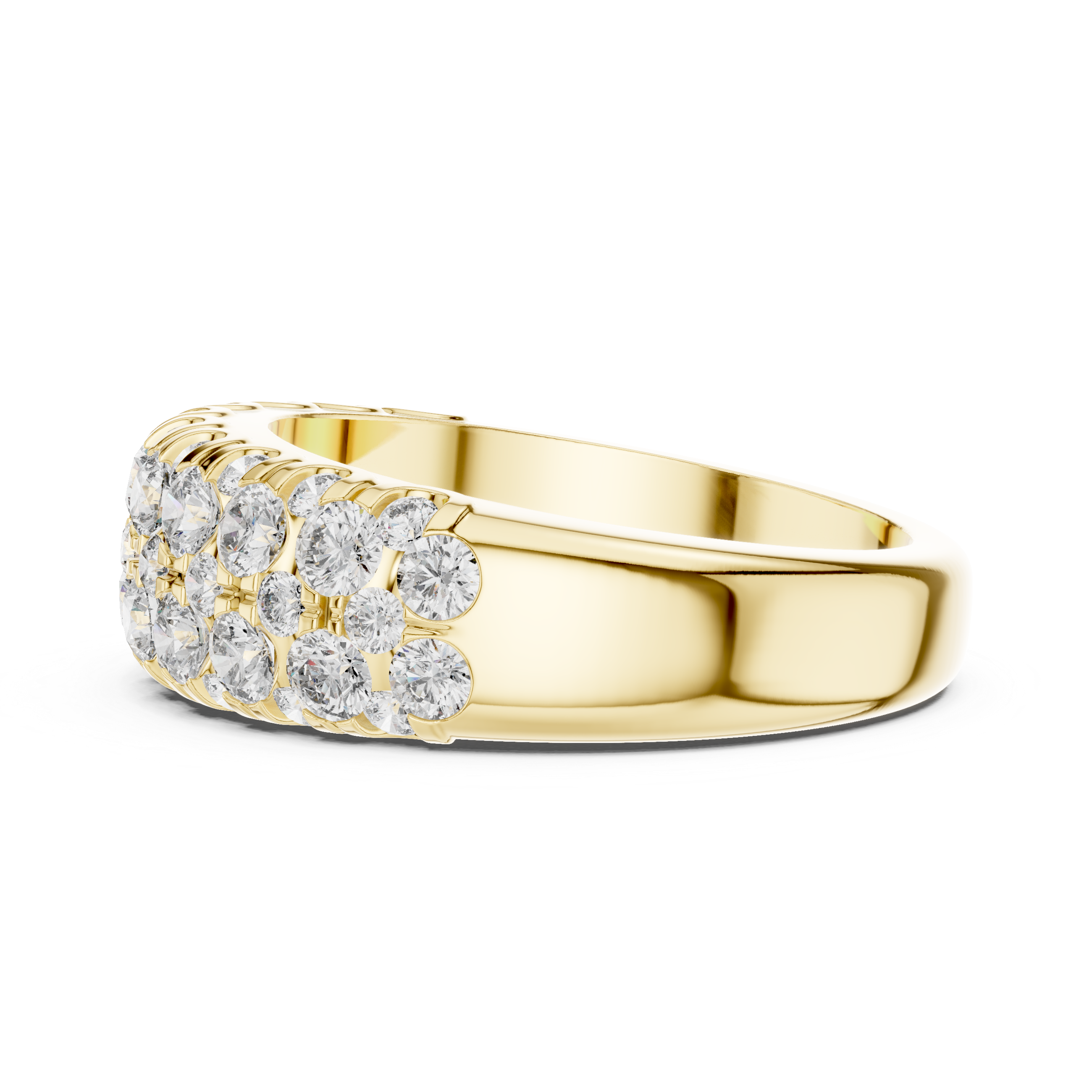 Multi-Row U-Cut Pave Diamond Band