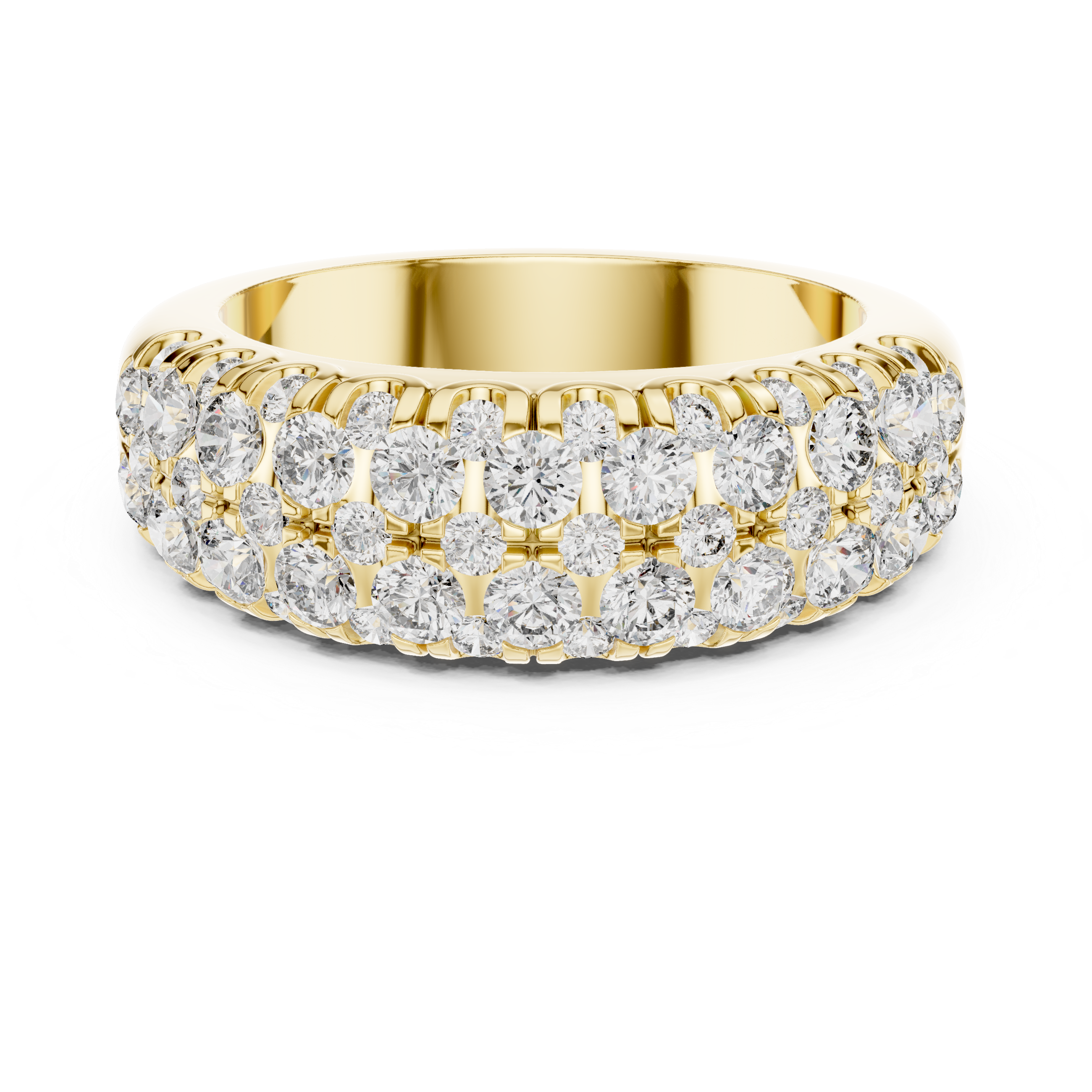 Multi-Row U-Cut Pave Diamond Band