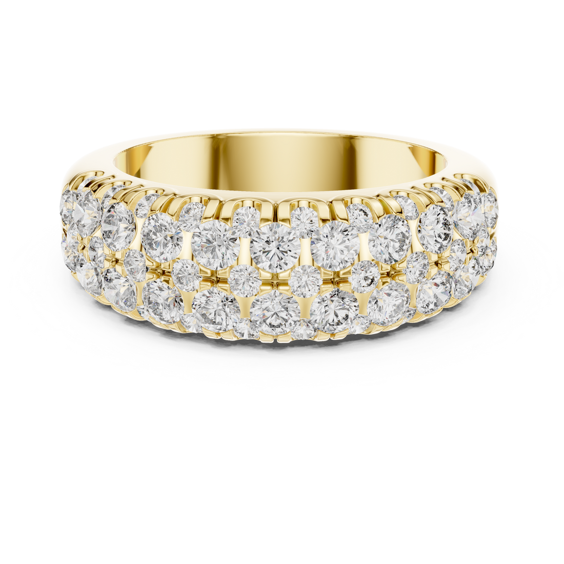 Multi-Row U-Cut Pave Diamond Band
