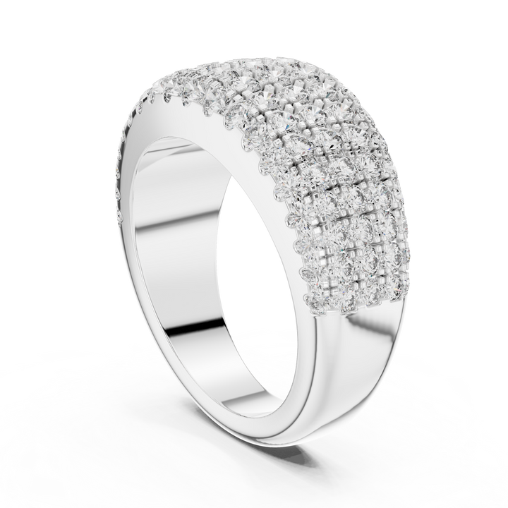 Multi-Row U-Cut Pave Diamond Statement Band