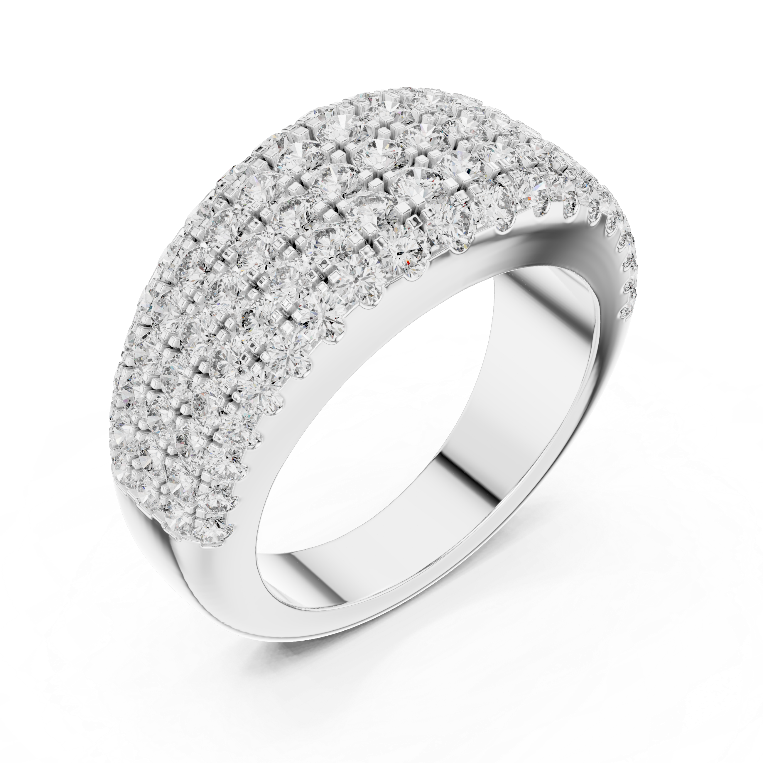 Multi-Row U-Cut Pave Diamond Statement Band