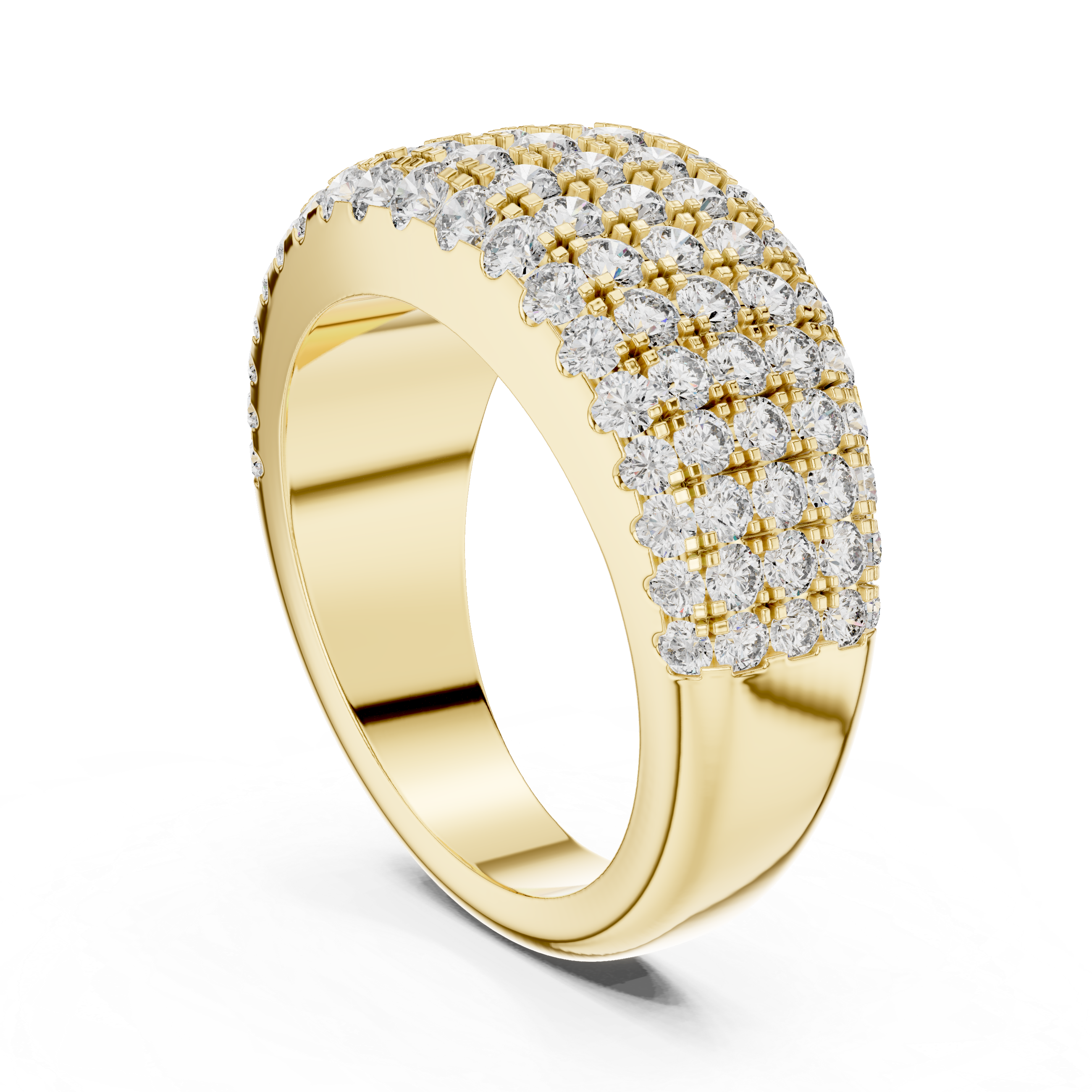 Multi-Row U-Cut Pave Diamond Statement Band