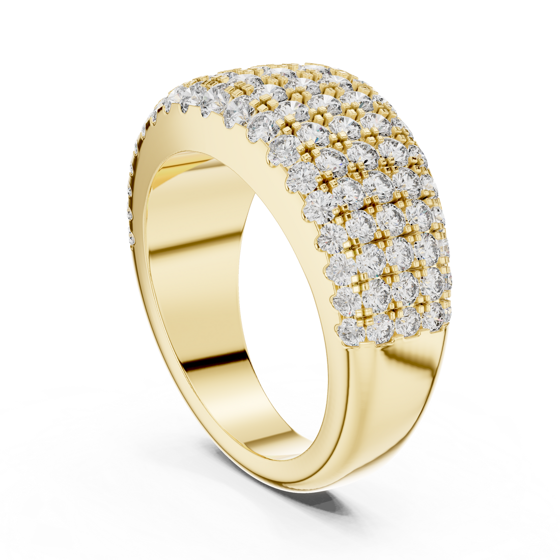 Multi-Row U-Cut Pave Diamond Statement Band
