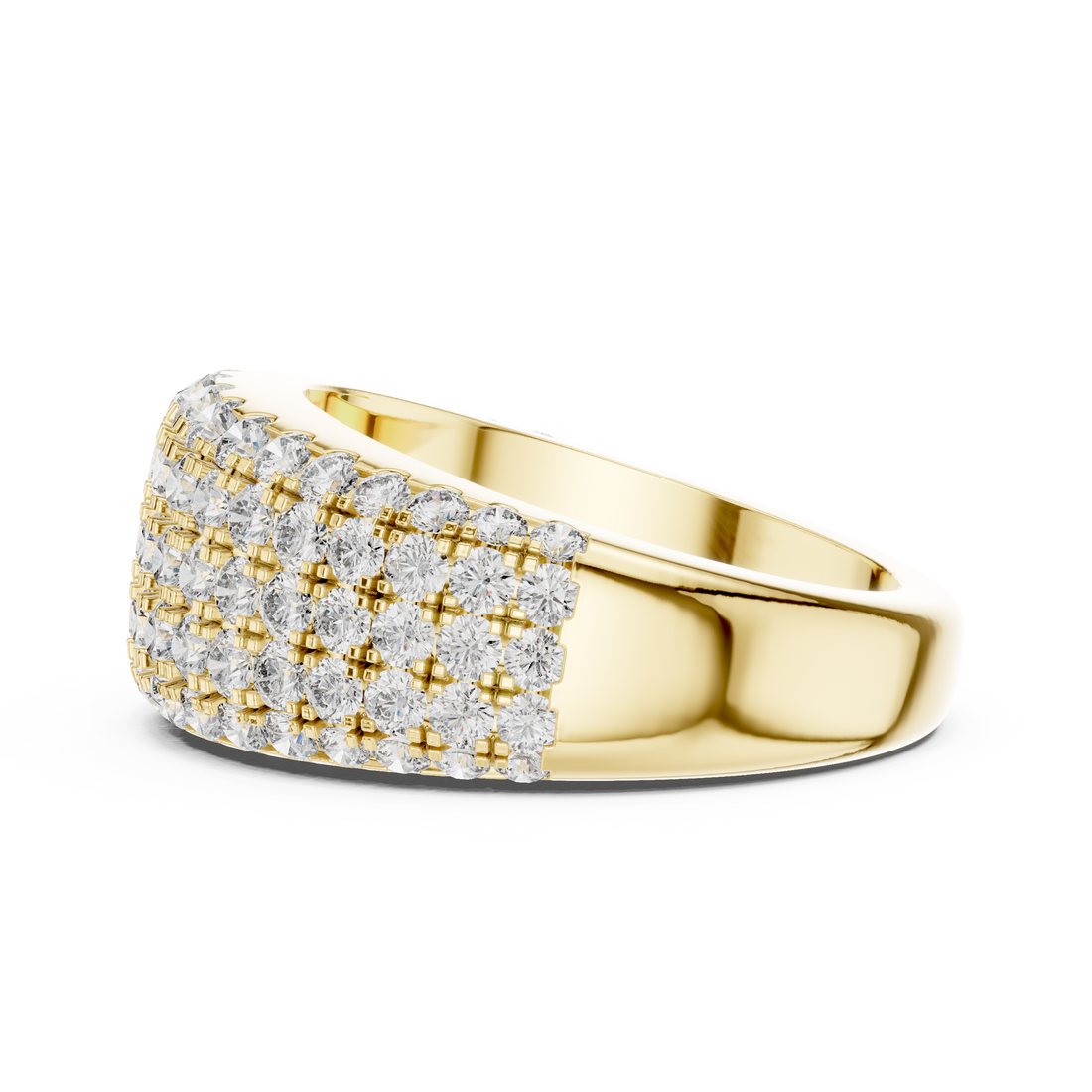 Multi-Row U-Cut Pave Diamond Statement Band