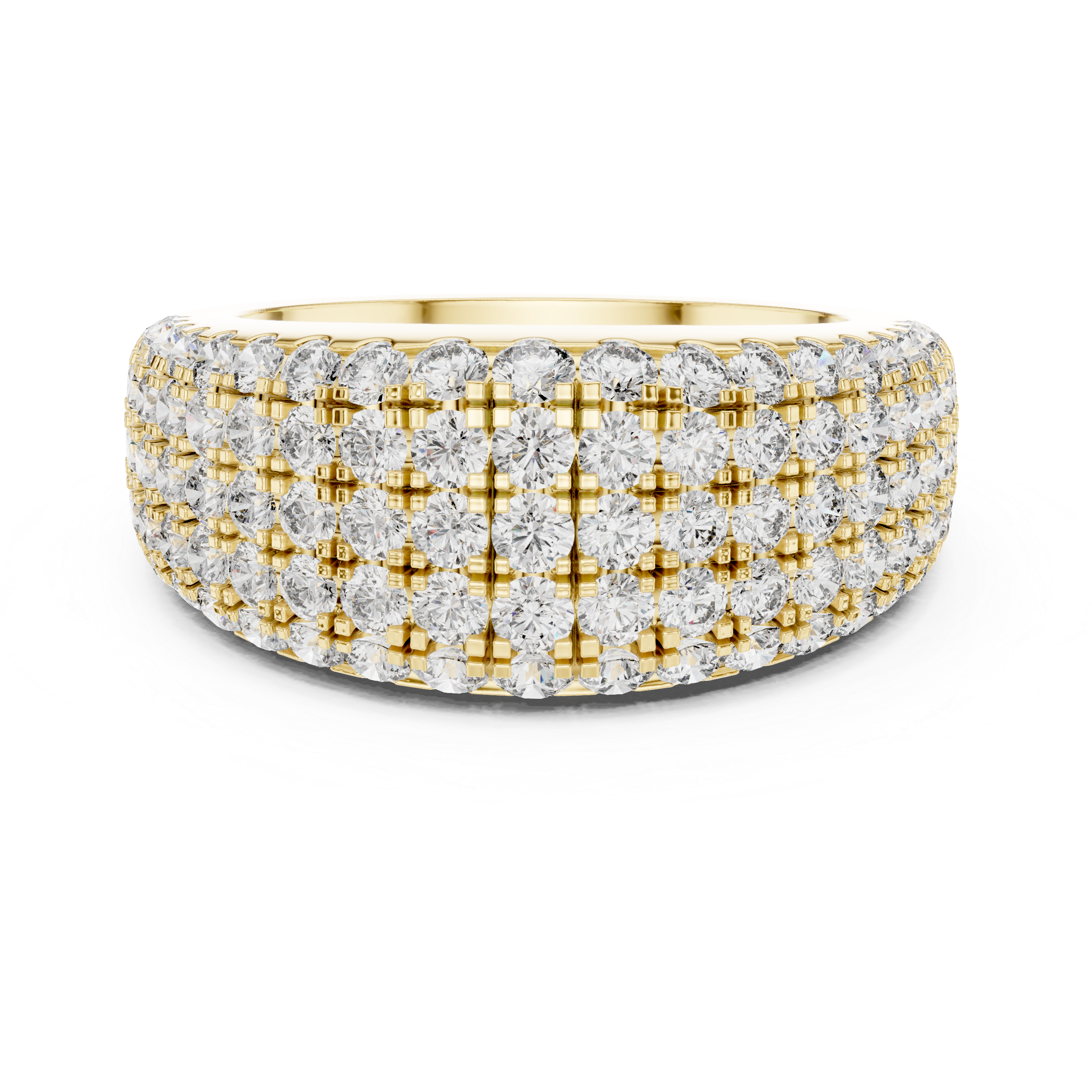 Multi-Row U-Cut Pave Diamond Statement Band
