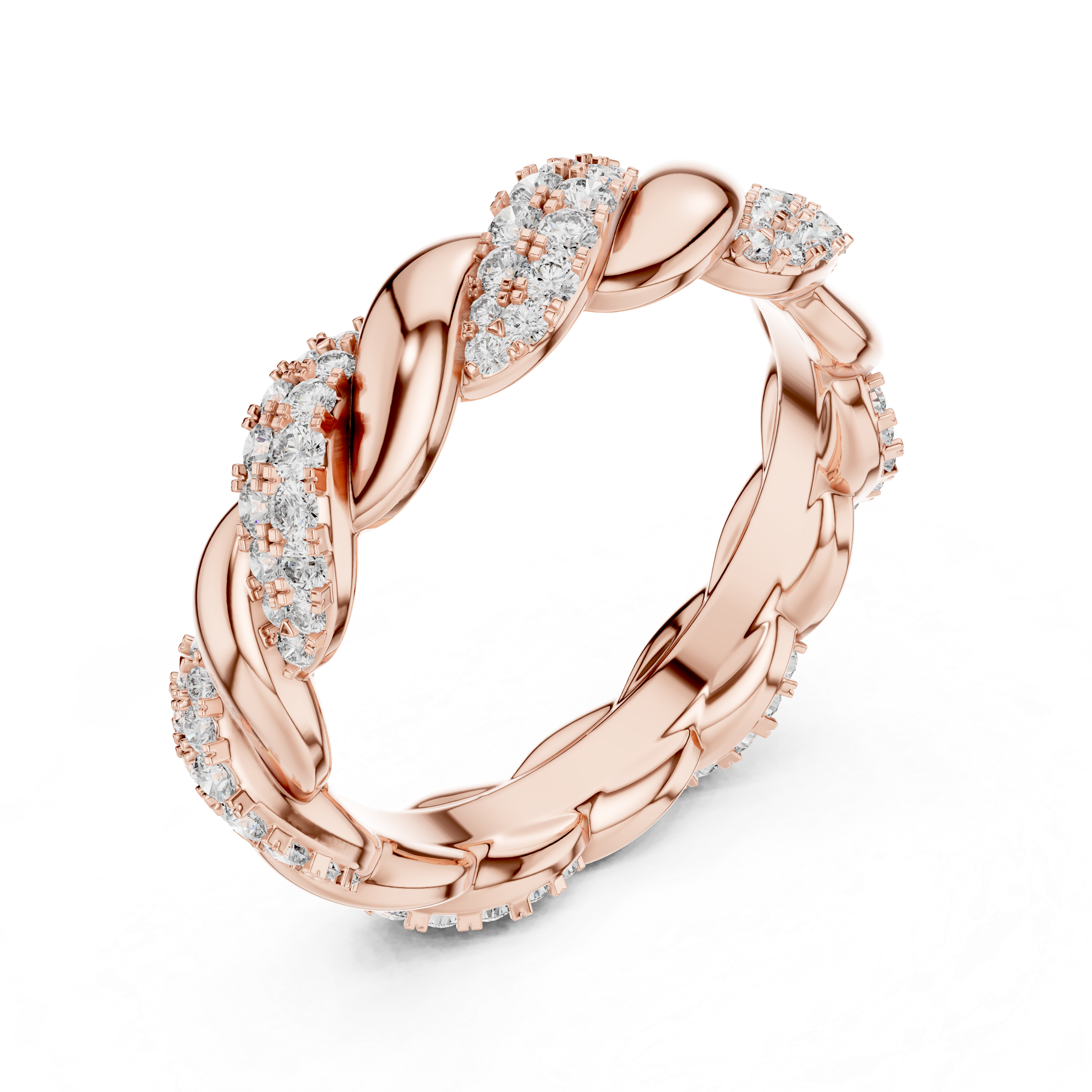 Twisted Rope Diamond Eternity Band