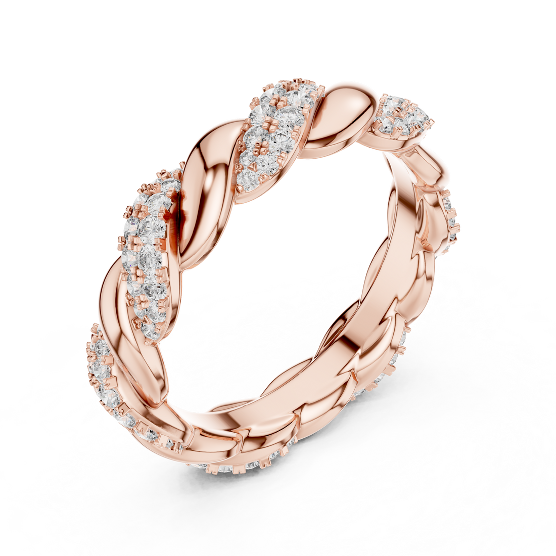 Twisted Rope Diamond Eternity Band