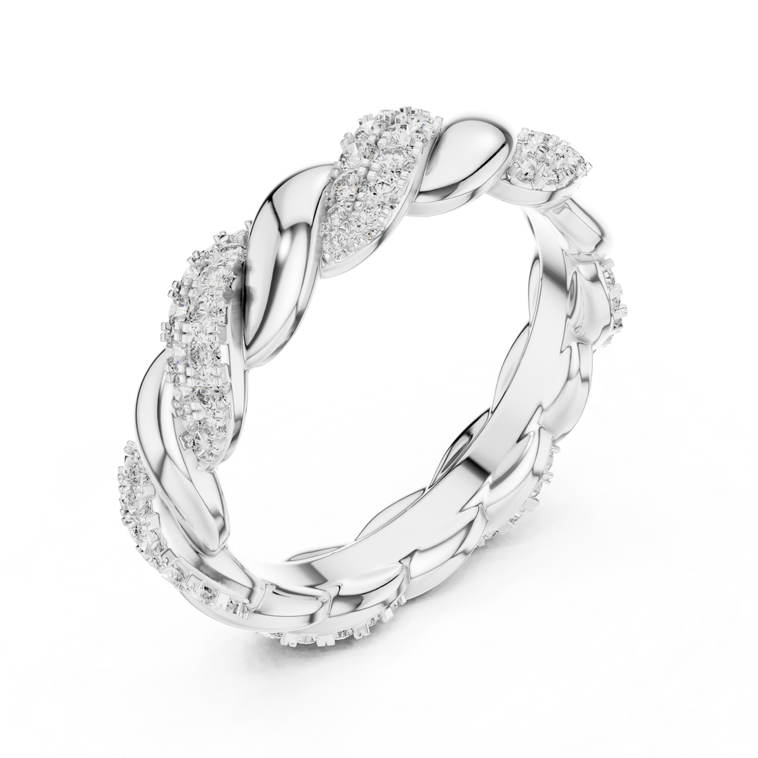 Twisted Rope Diamond Eternity Band