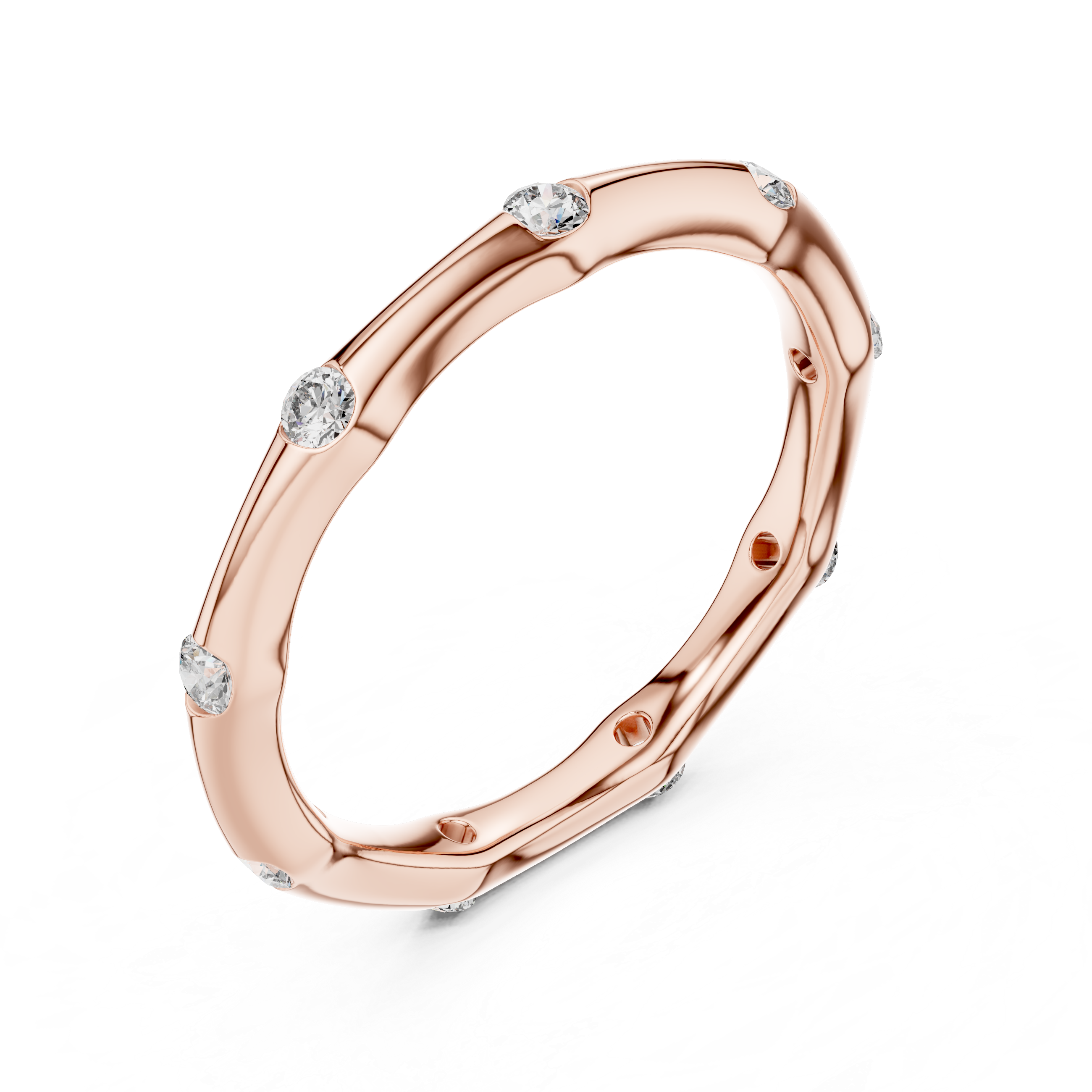 Bezel-Set Station Eternity Band