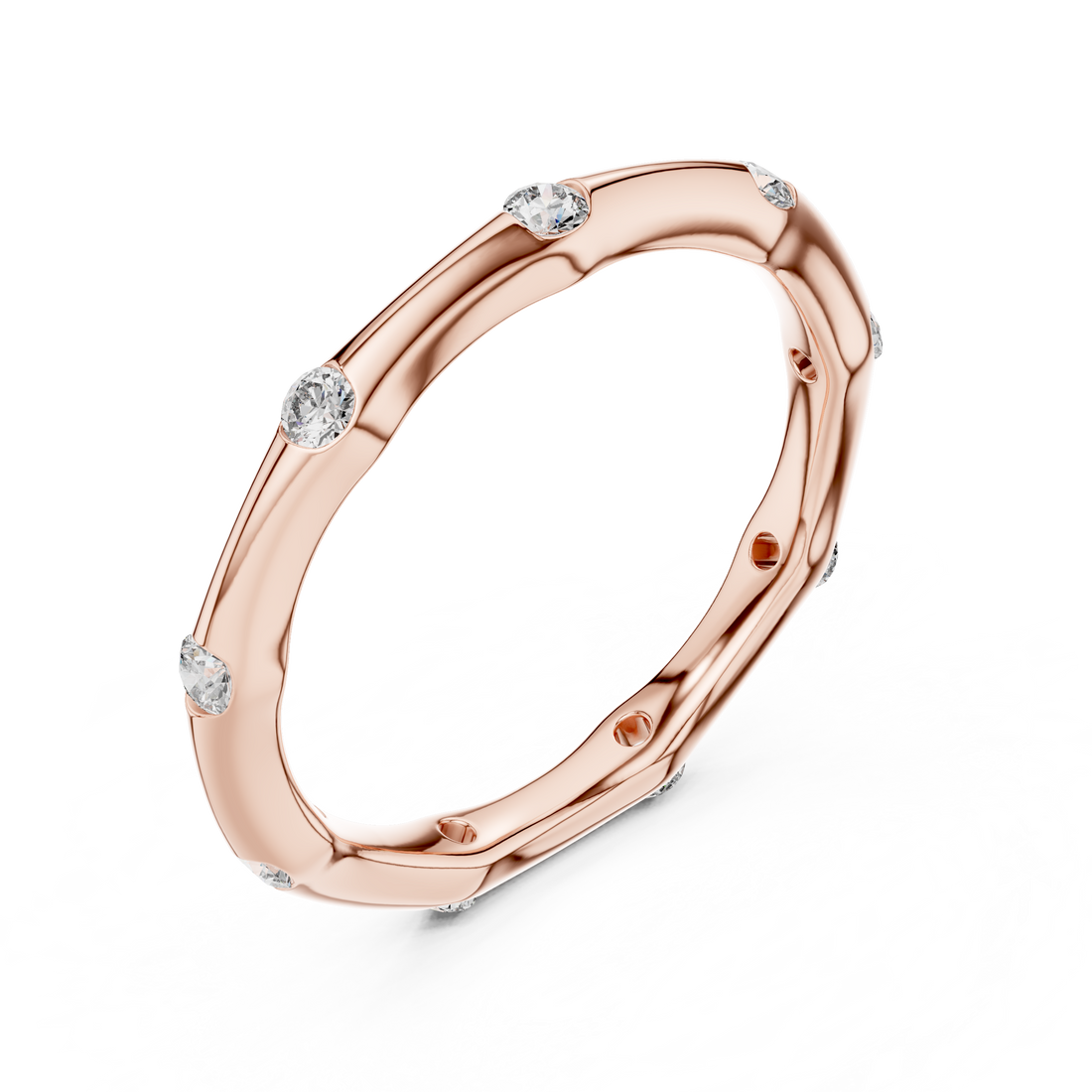 Bezel-Set Station Eternity Band