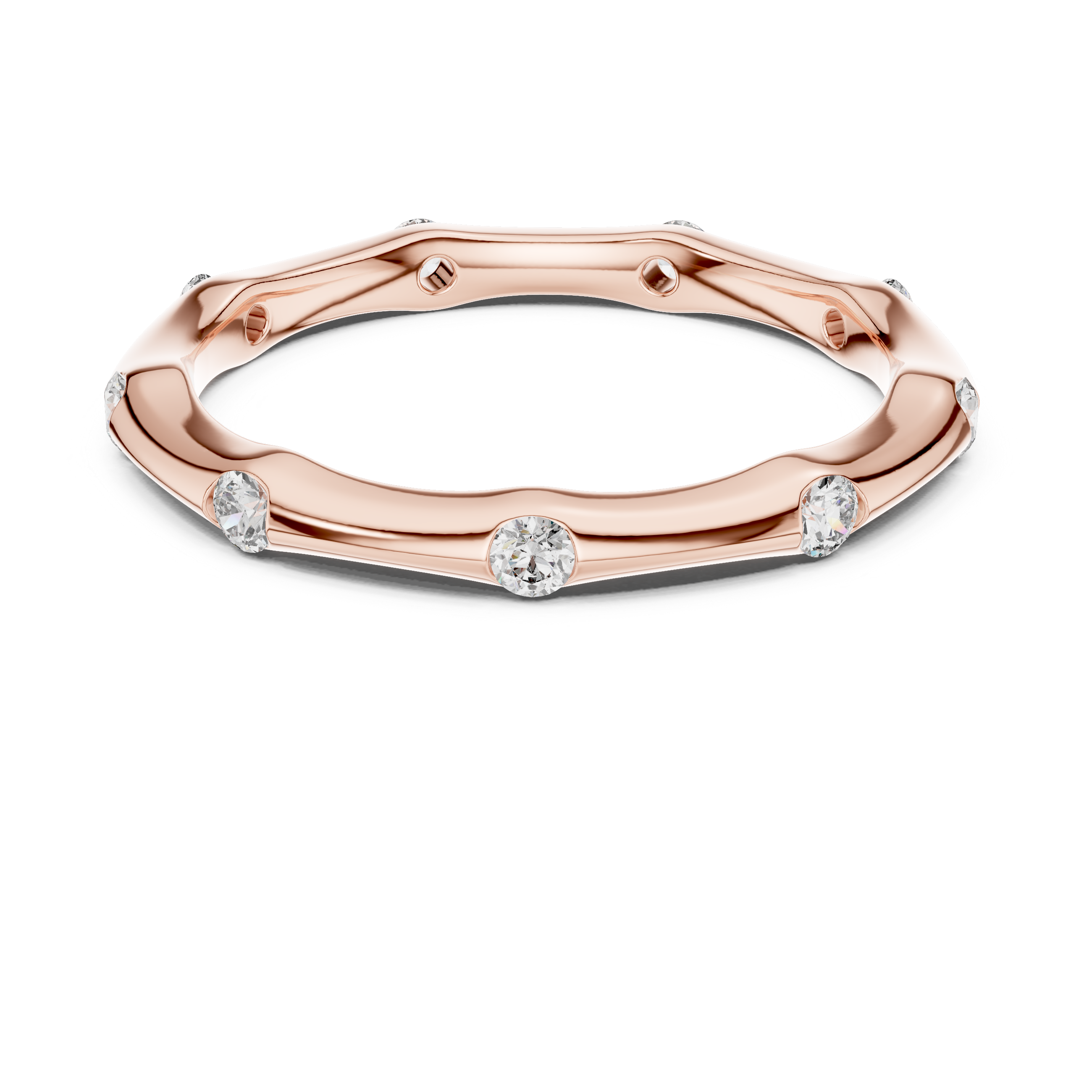 Bezel-Set Station Eternity Band