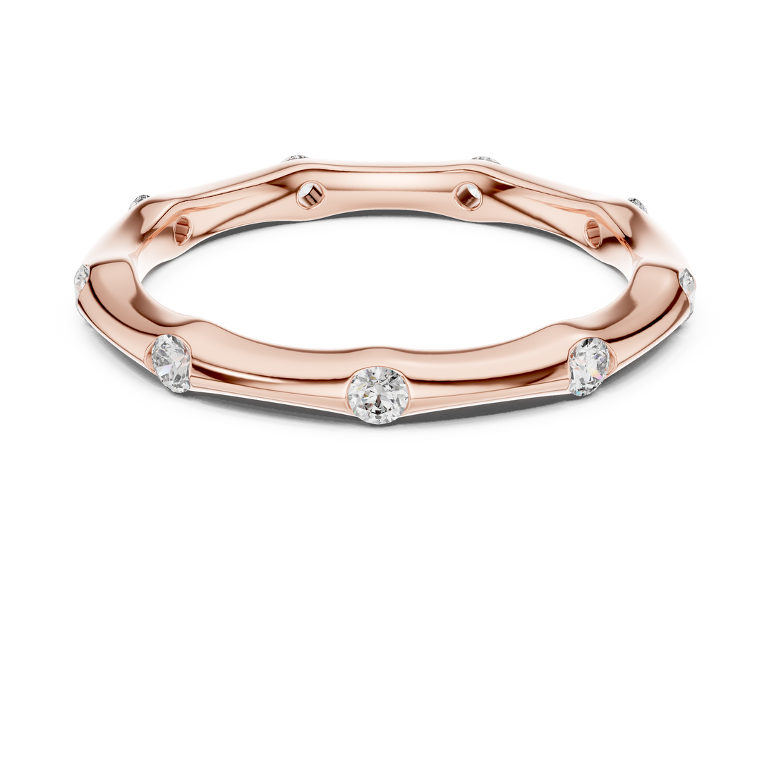 Bezel-Set Station Eternity Band