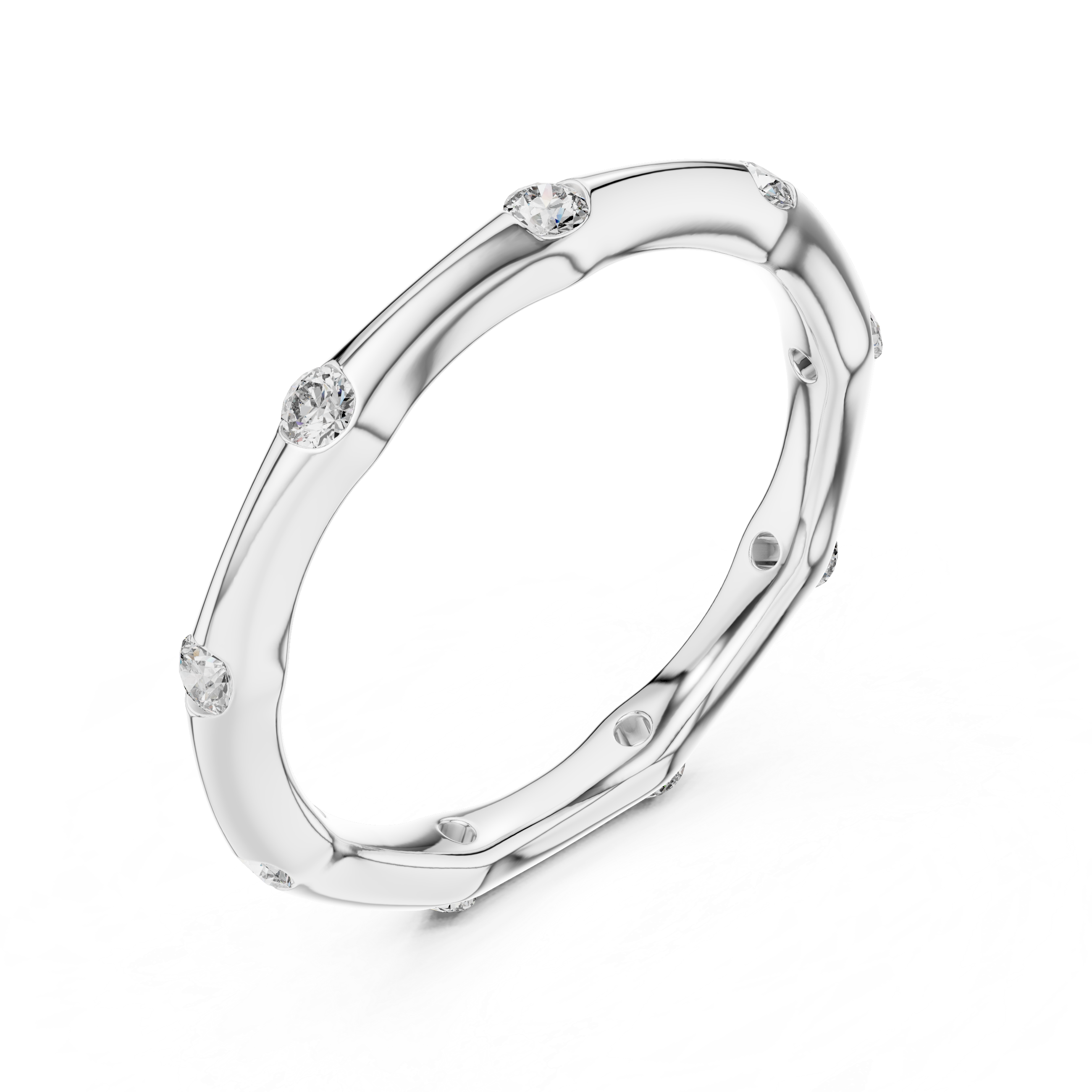 Bezel-Set Station Eternity Band