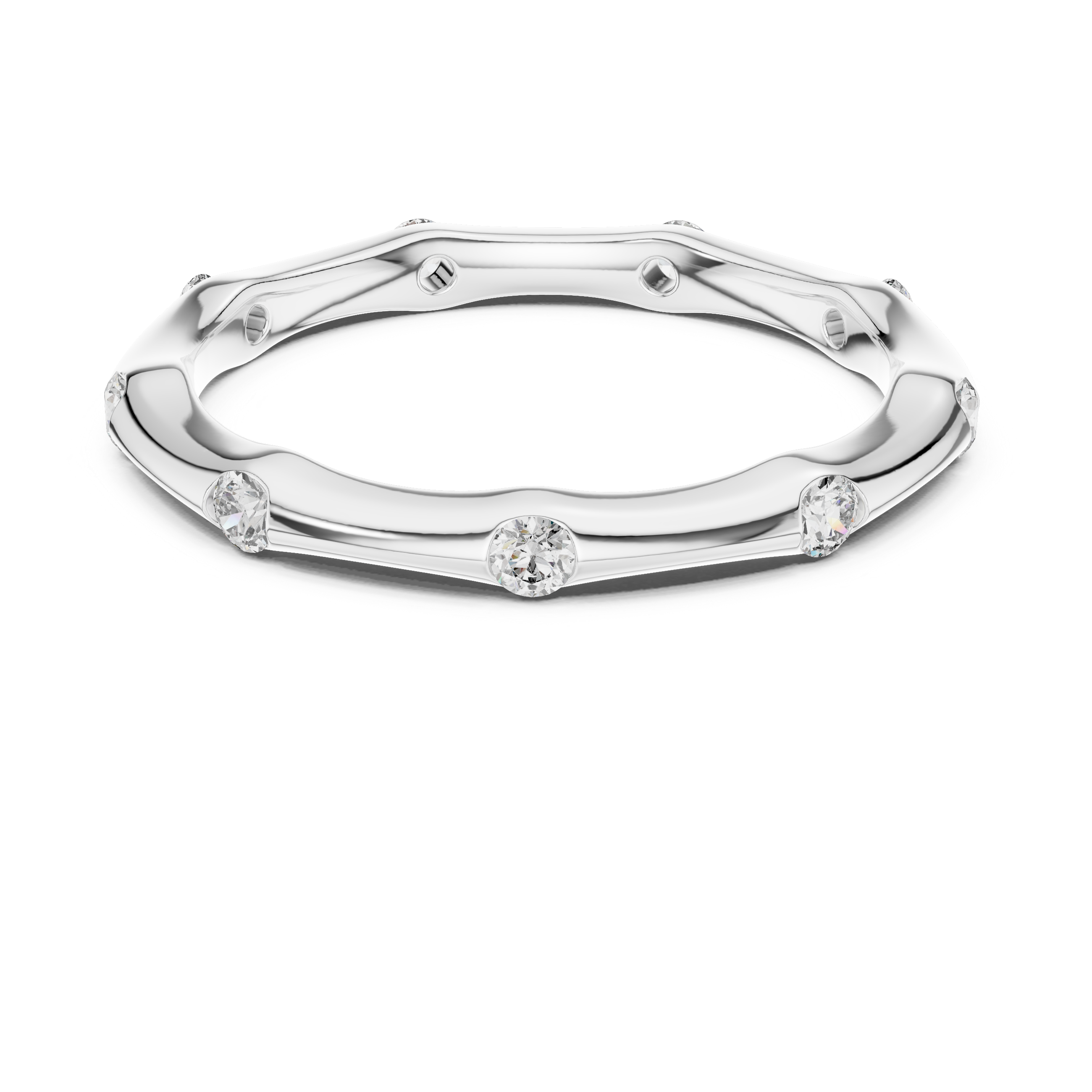 Bezel-Set Station Eternity Band
