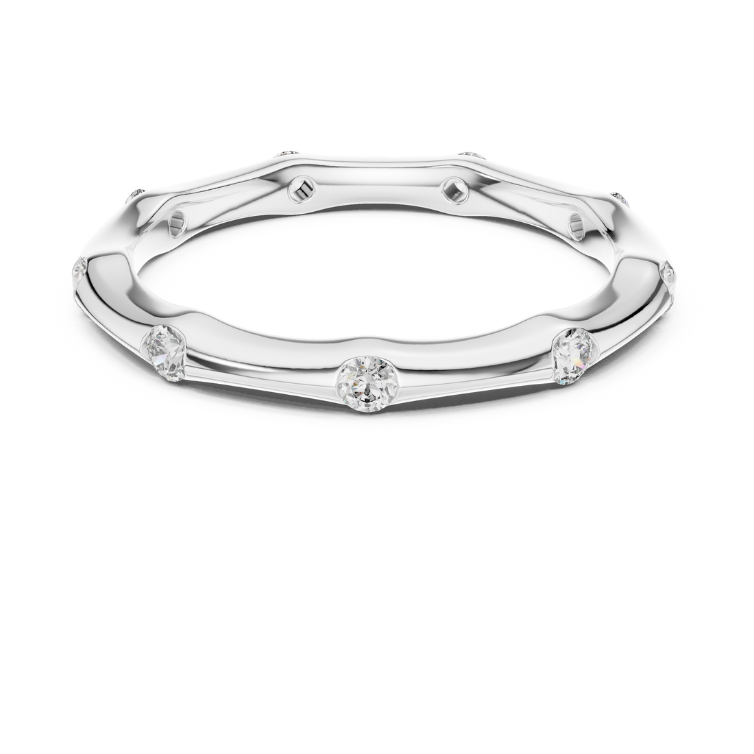 Bezel-Set Station Eternity Band