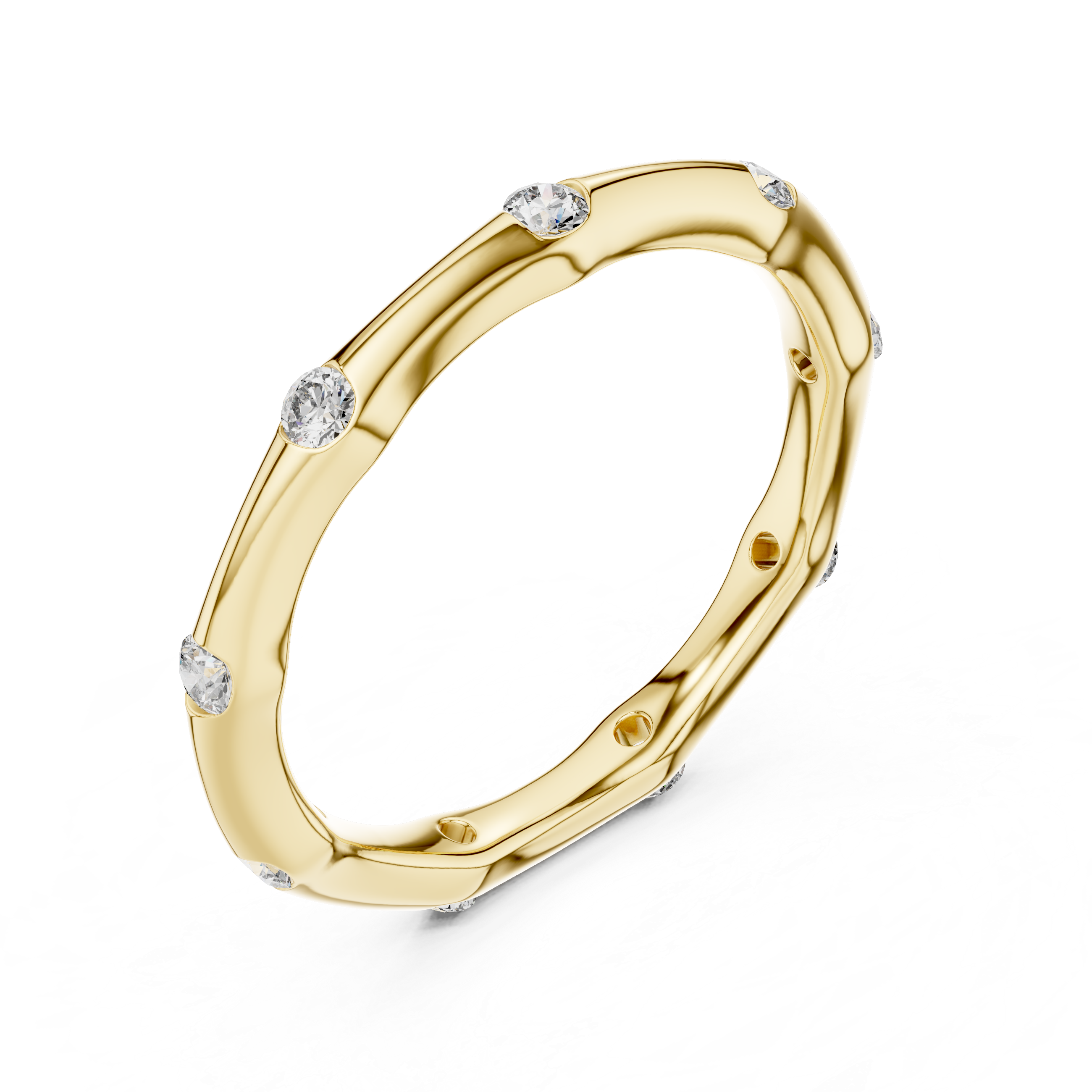Bezel-Set Station Eternity Band