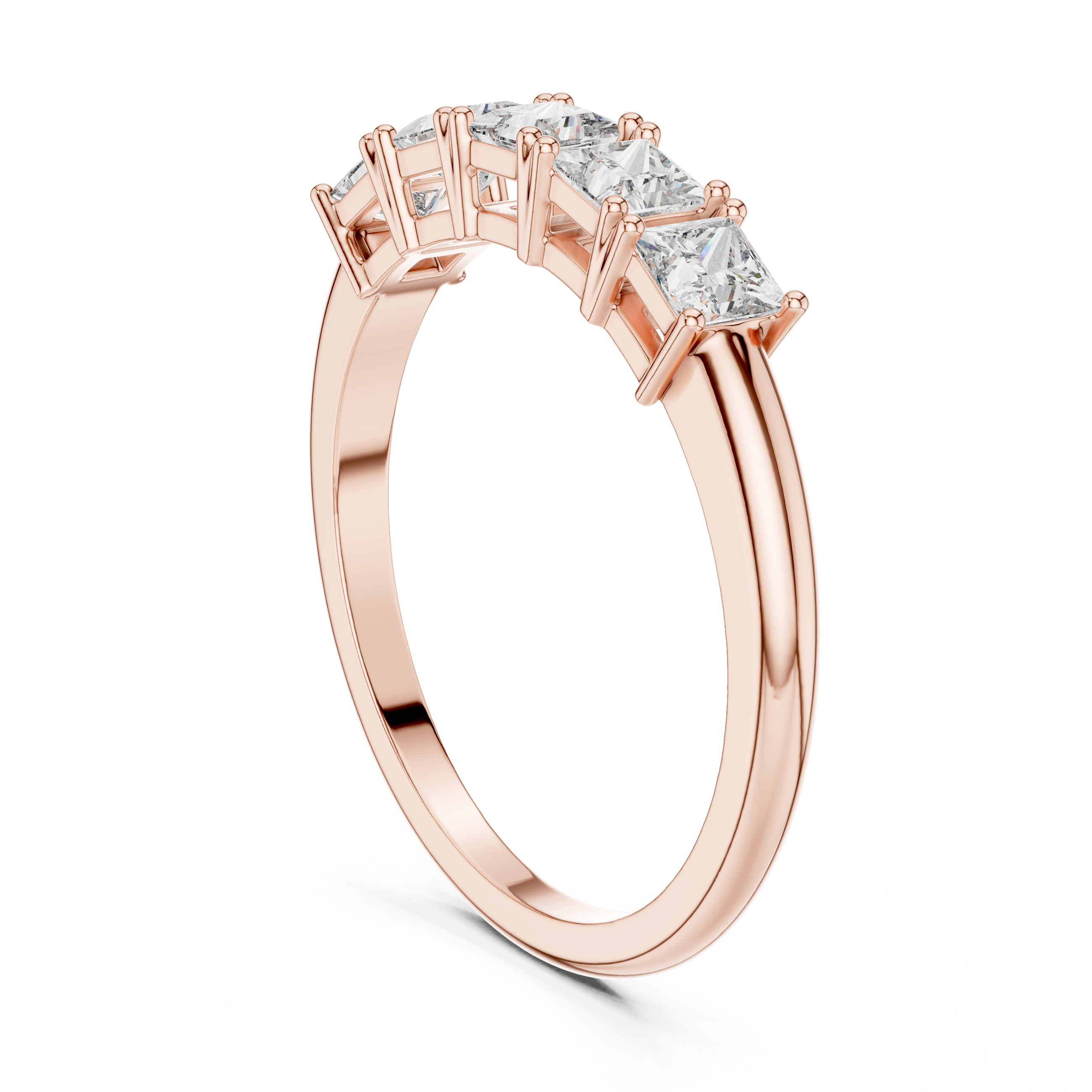 5-Stone Princess-Cut Diamond Band