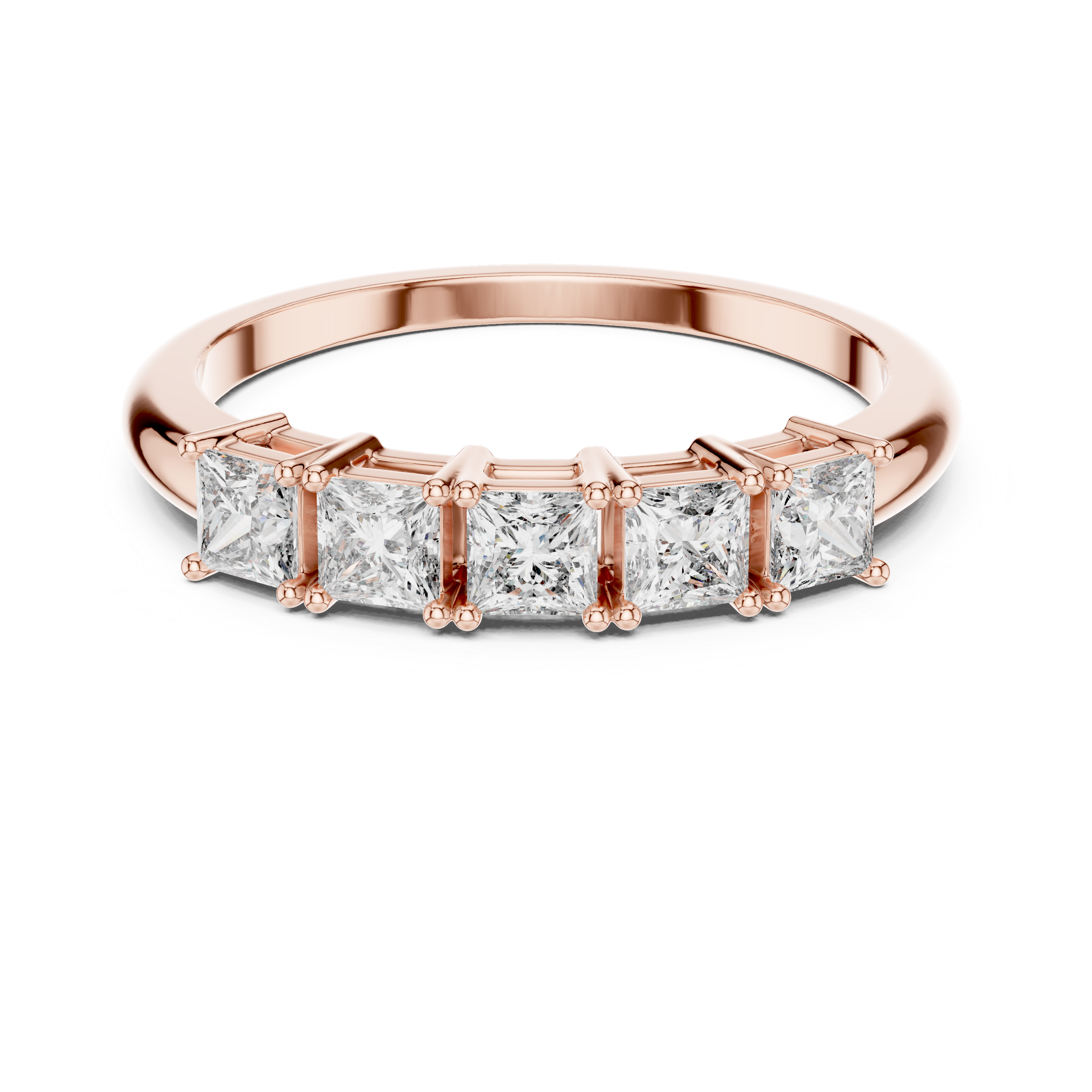5-Stone Princess-Cut Diamond Band