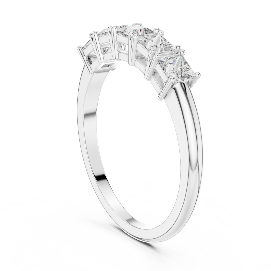 5-Stone Princess-Cut Diamond Band