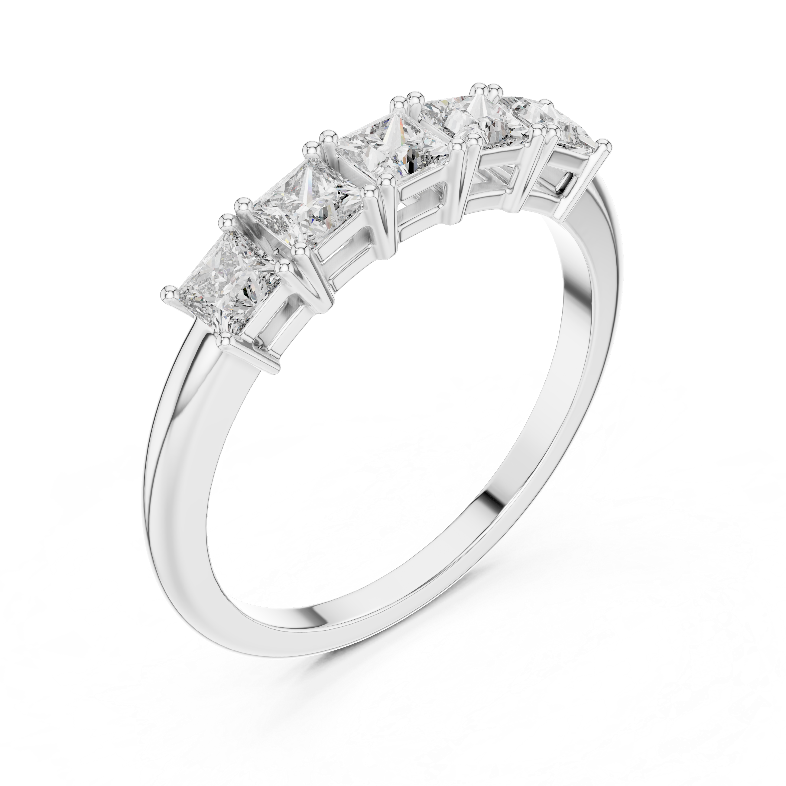 5-Stone Princess-Cut Diamond Band