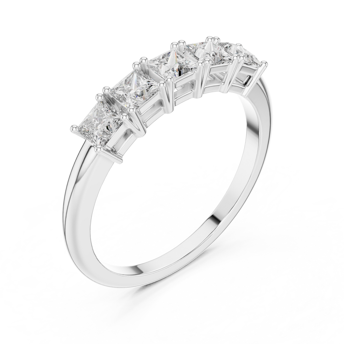 5-Stone Princess-Cut Diamond Band