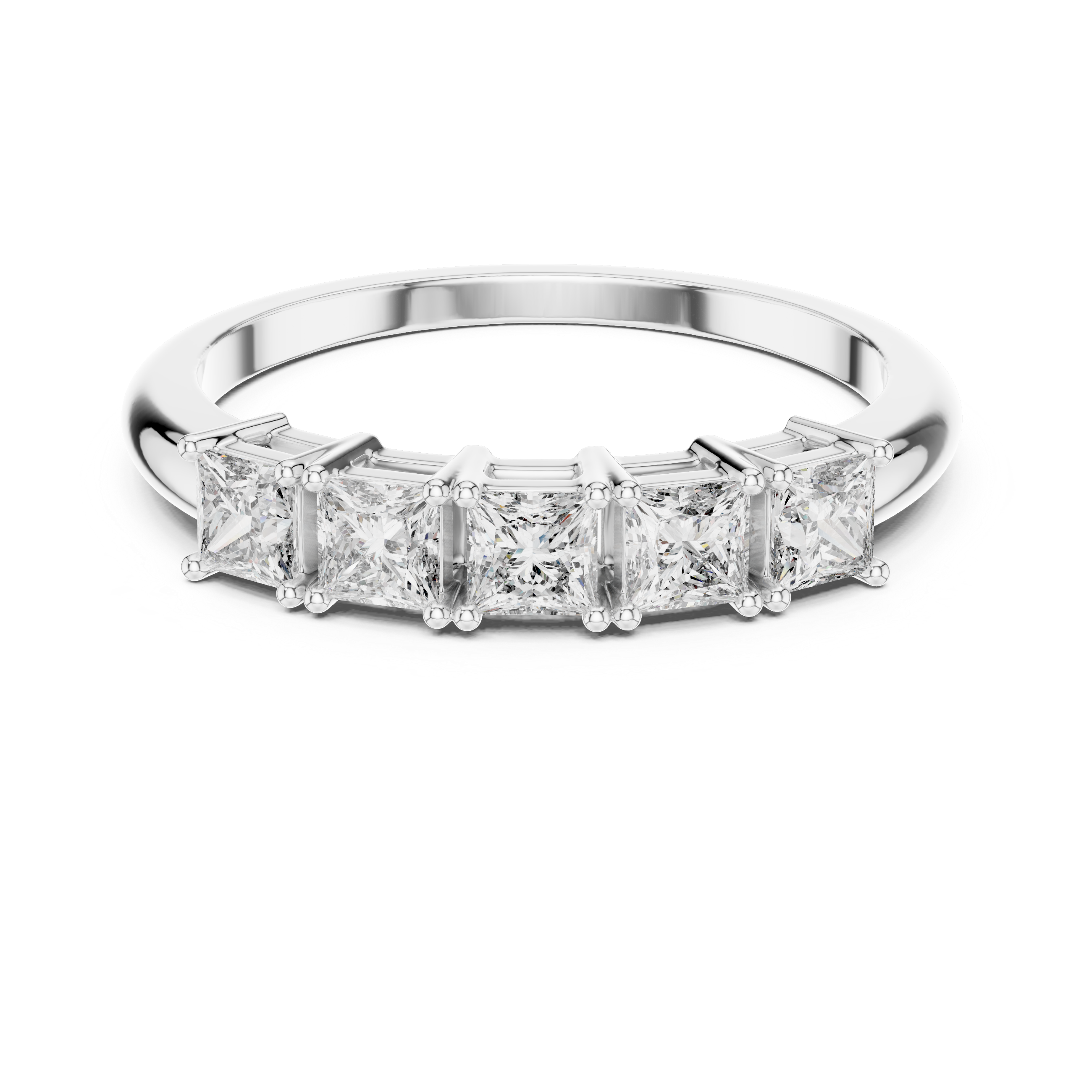 5-Stone Princess-Cut Diamond Band
