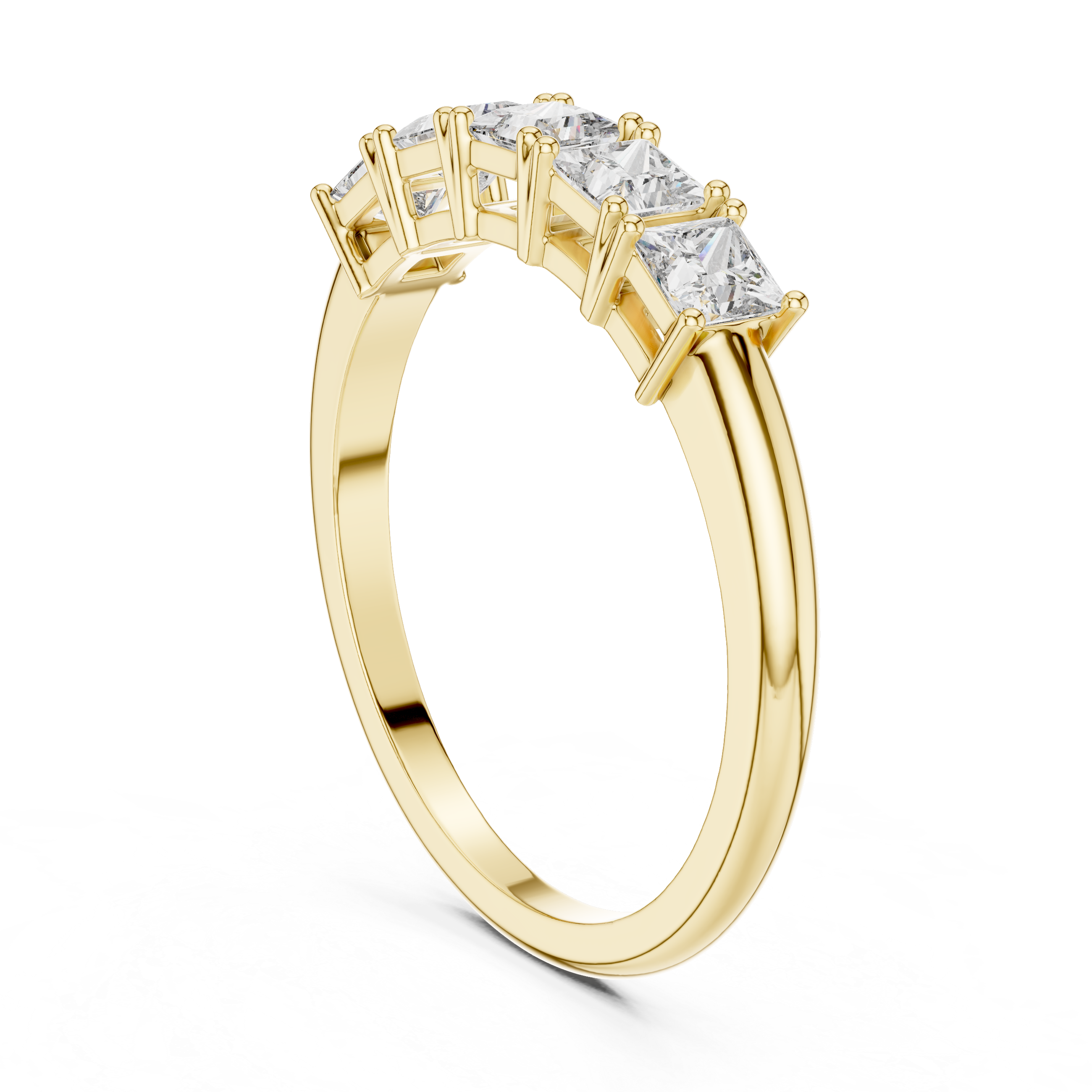 5-Stone Princess-Cut Diamond Band