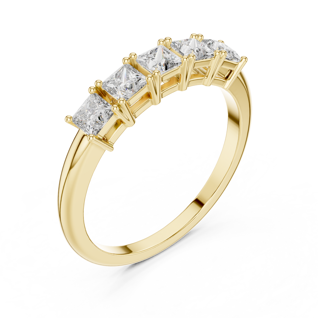 5-Stone Princess-Cut Diamond Band