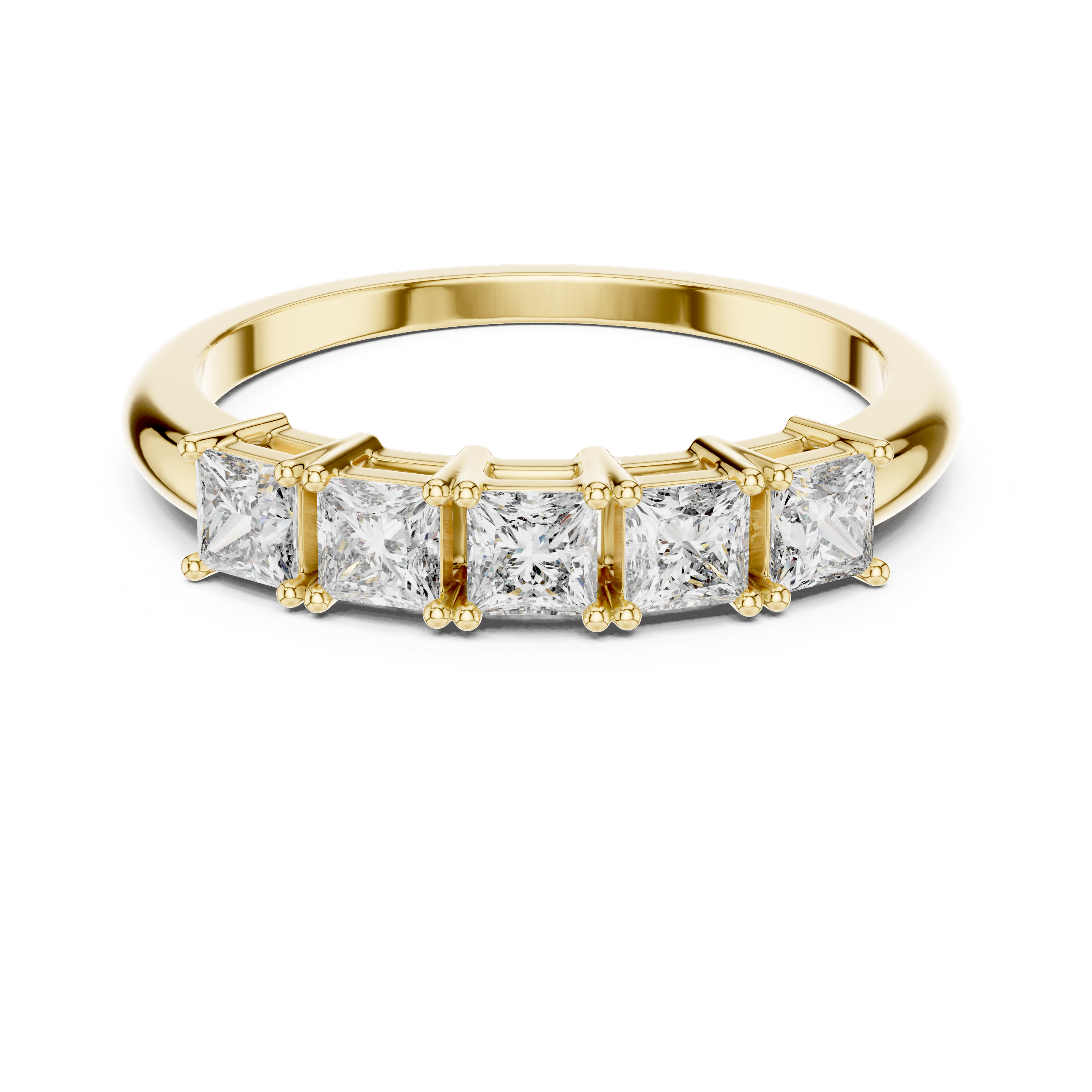 5-Stone Princess-Cut Diamond Band