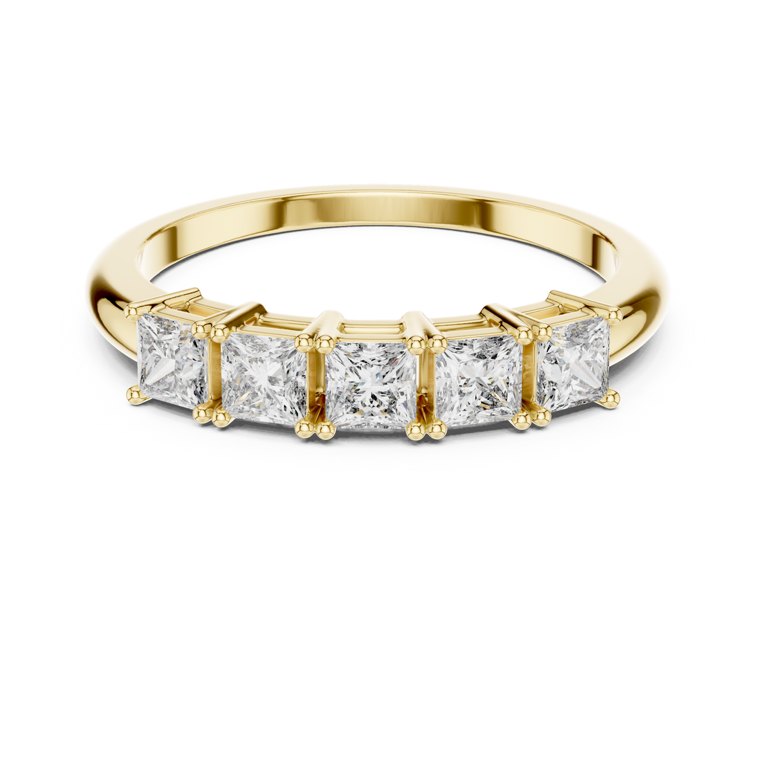 5-Stone Princess-Cut Diamond Band