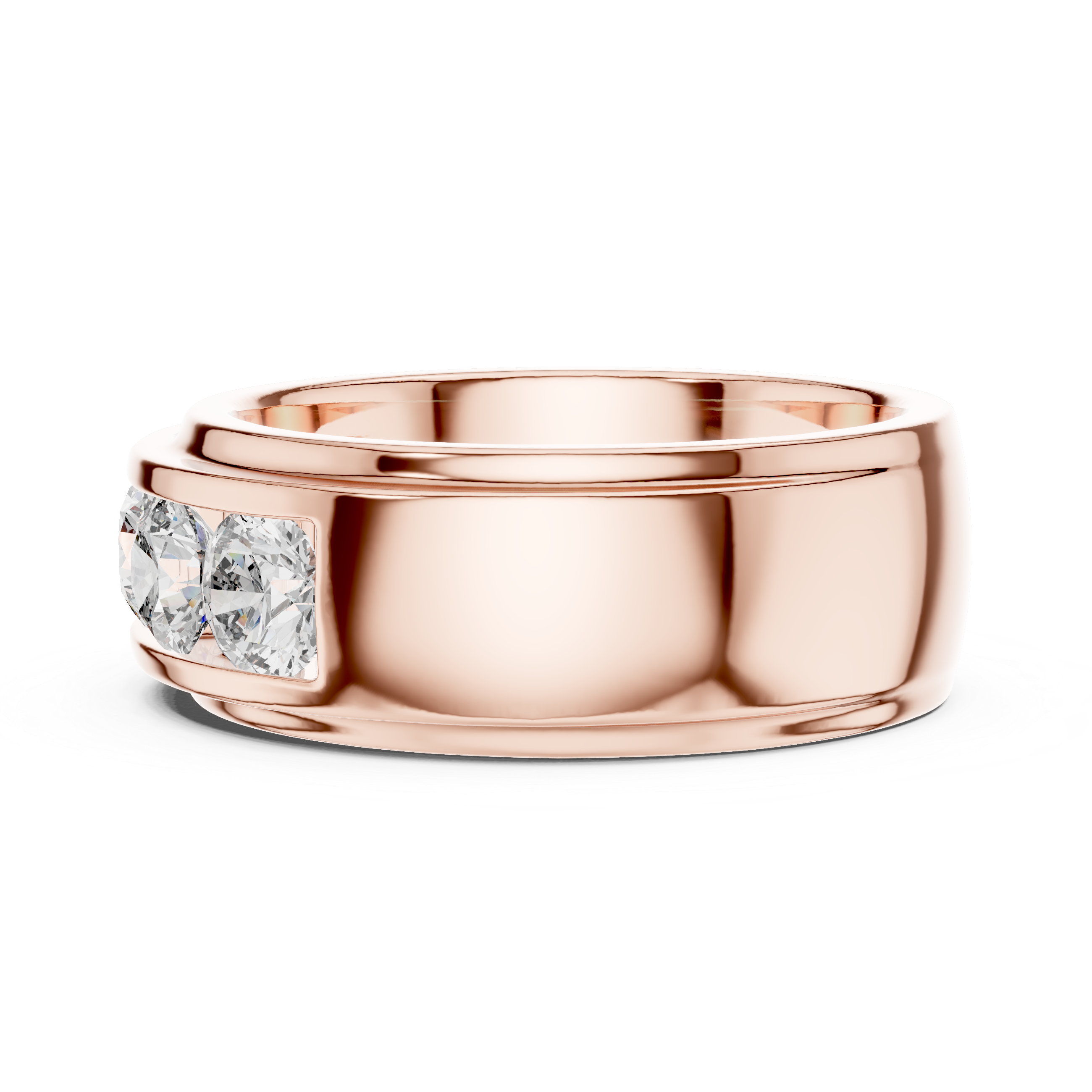 5-Stone Channel-Set Wide Diamond Band