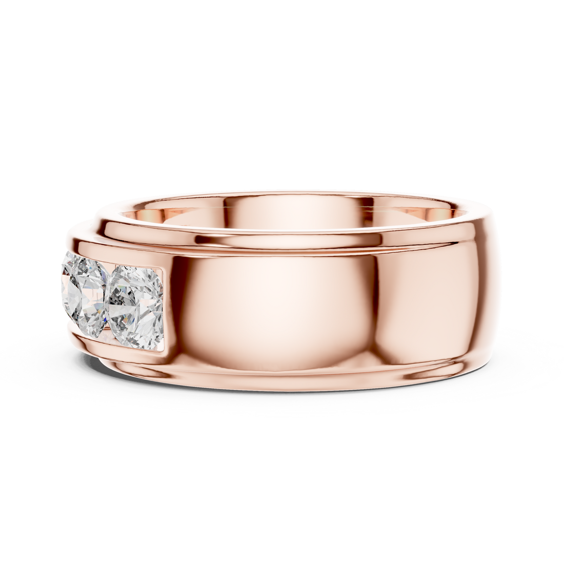 5-Stone Channel-Set Wide Diamond Band