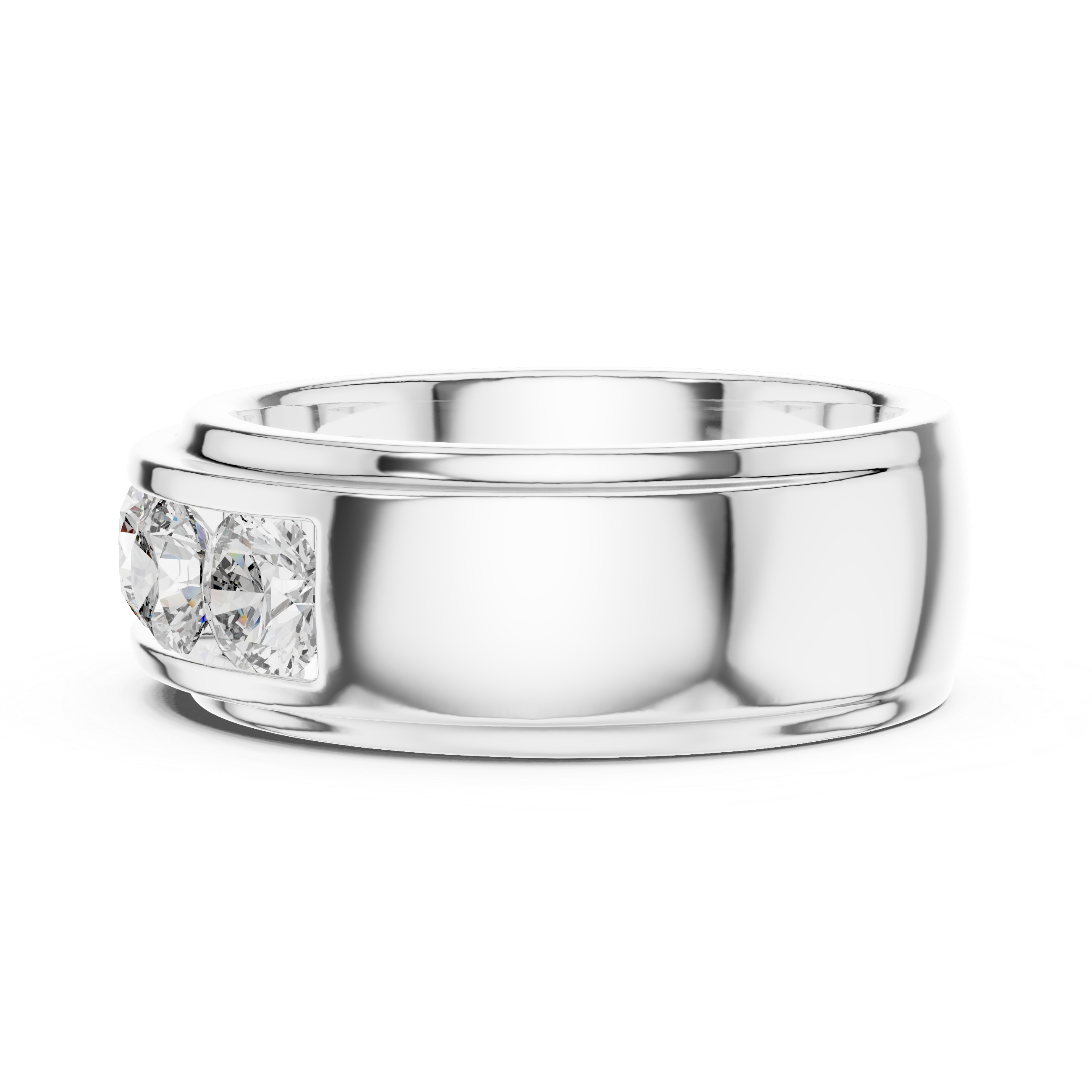5-Stone Channel-Set Wide Diamond Band