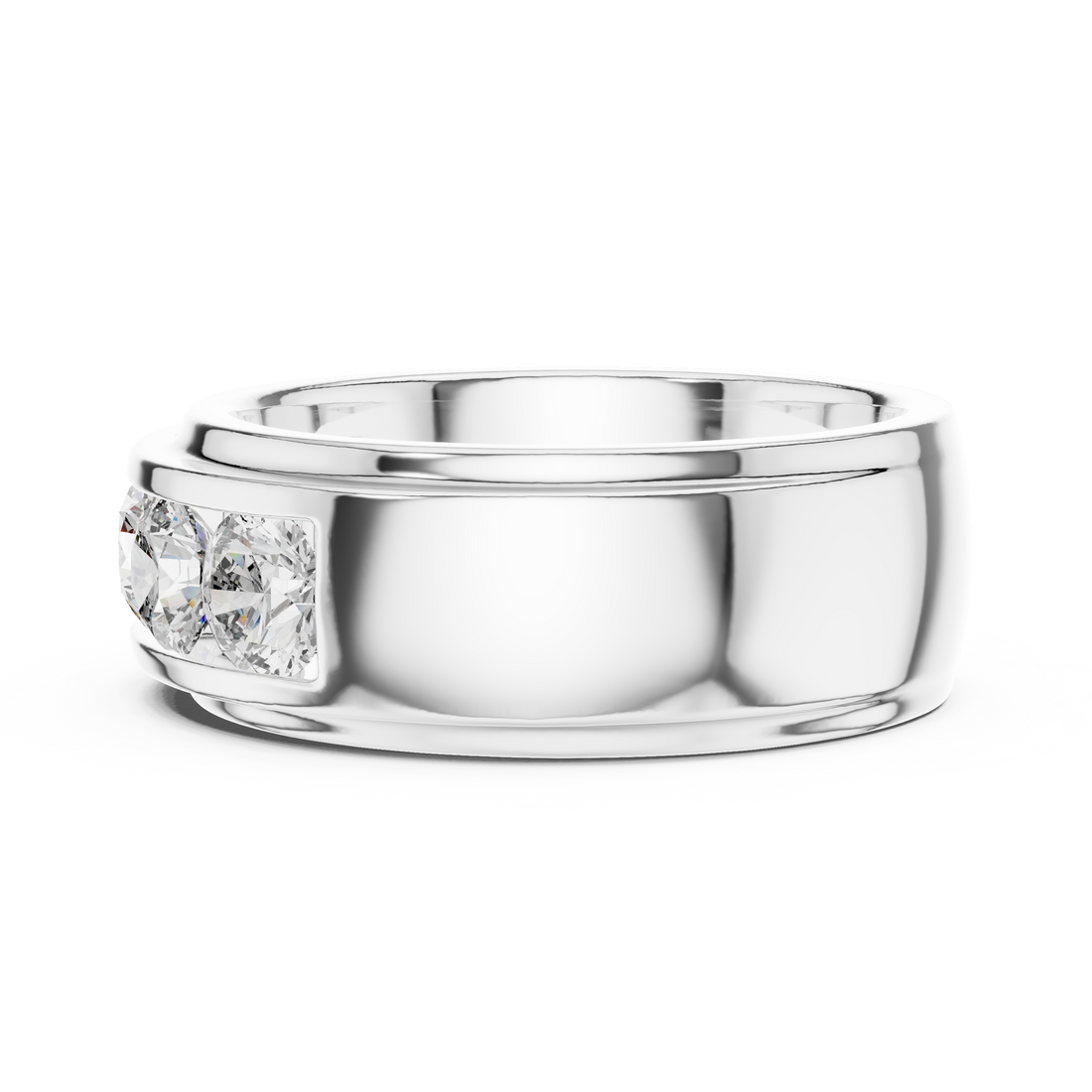 5-Stone Channel-Set Wide Diamond Band