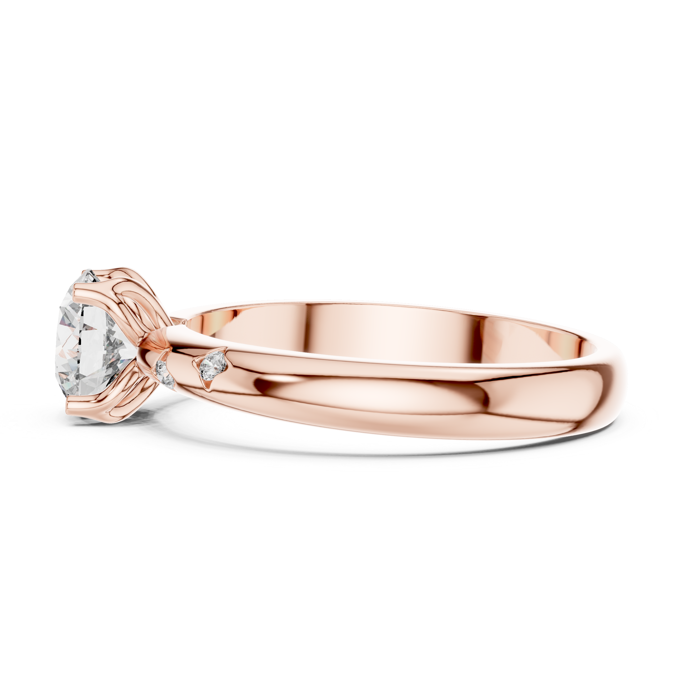 Solitaire Engagement Ring with Bezel-Set Accent Stones