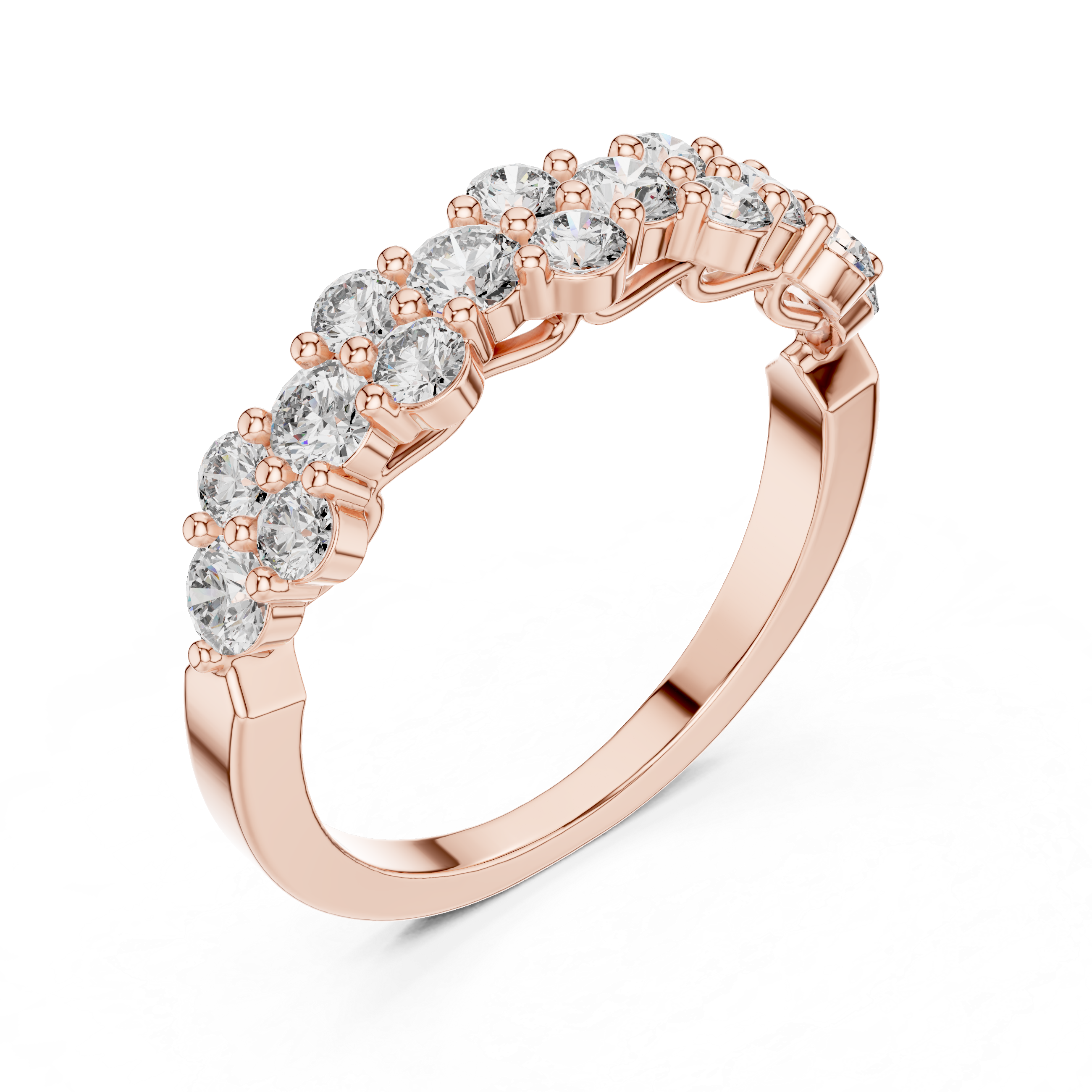 Graduated Cluster Diamond Half-Eternity Band