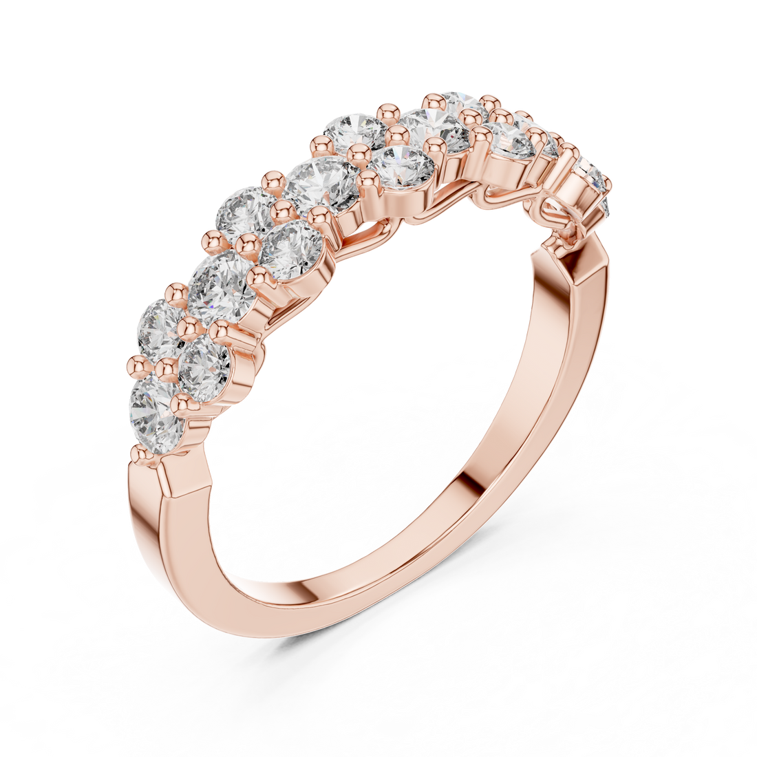 Graduated Cluster Diamond Half-Eternity Band