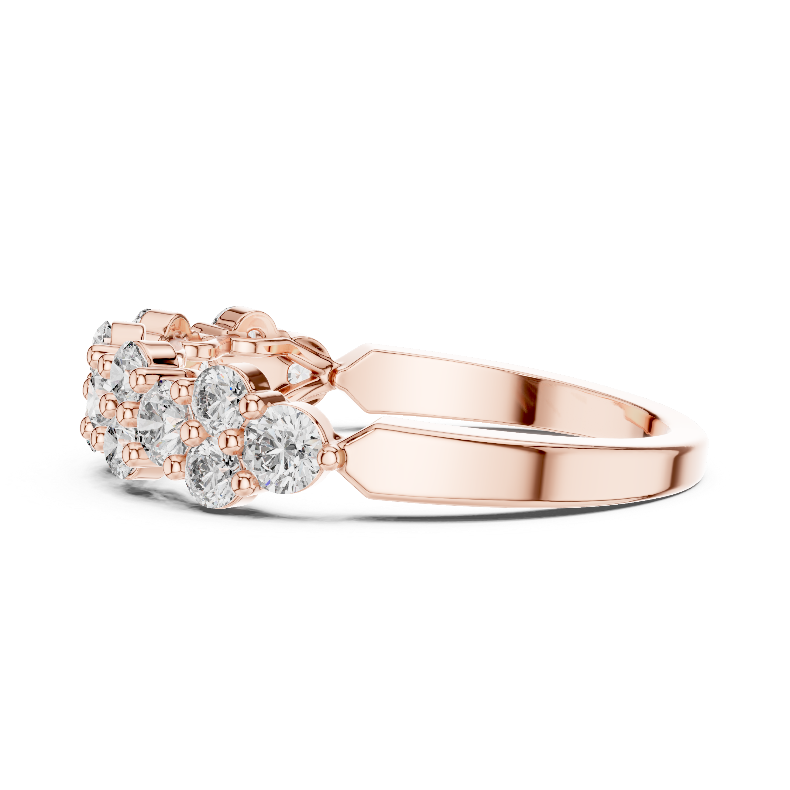 Graduated Cluster Diamond Half-Eternity Band