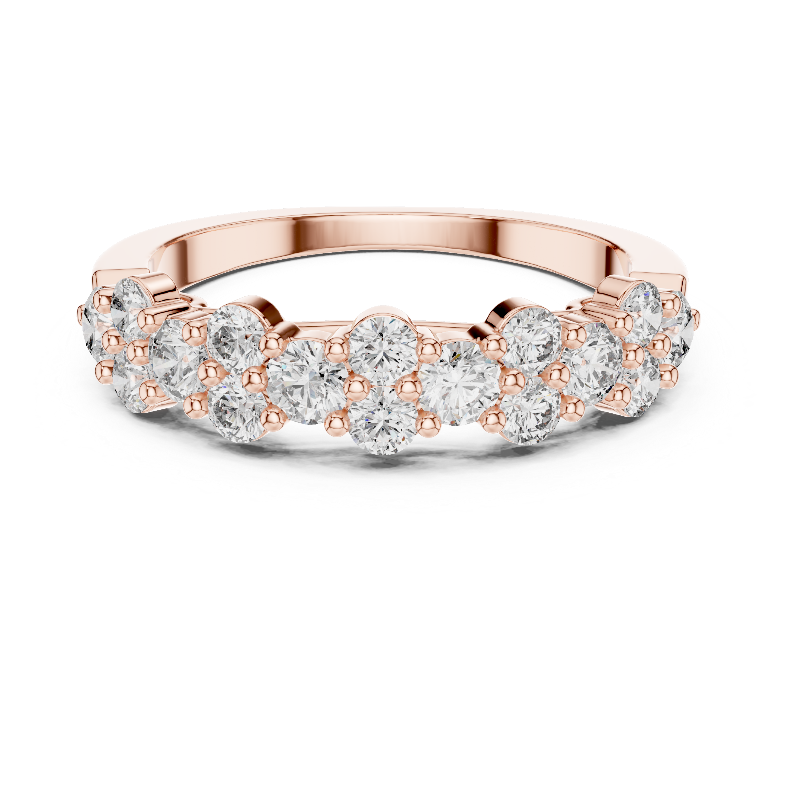 Graduated Cluster Diamond Half-Eternity Band