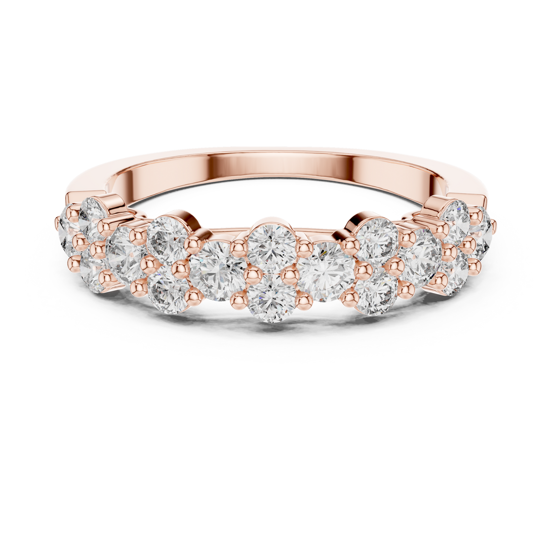 Graduated Cluster Diamond Half-Eternity Band