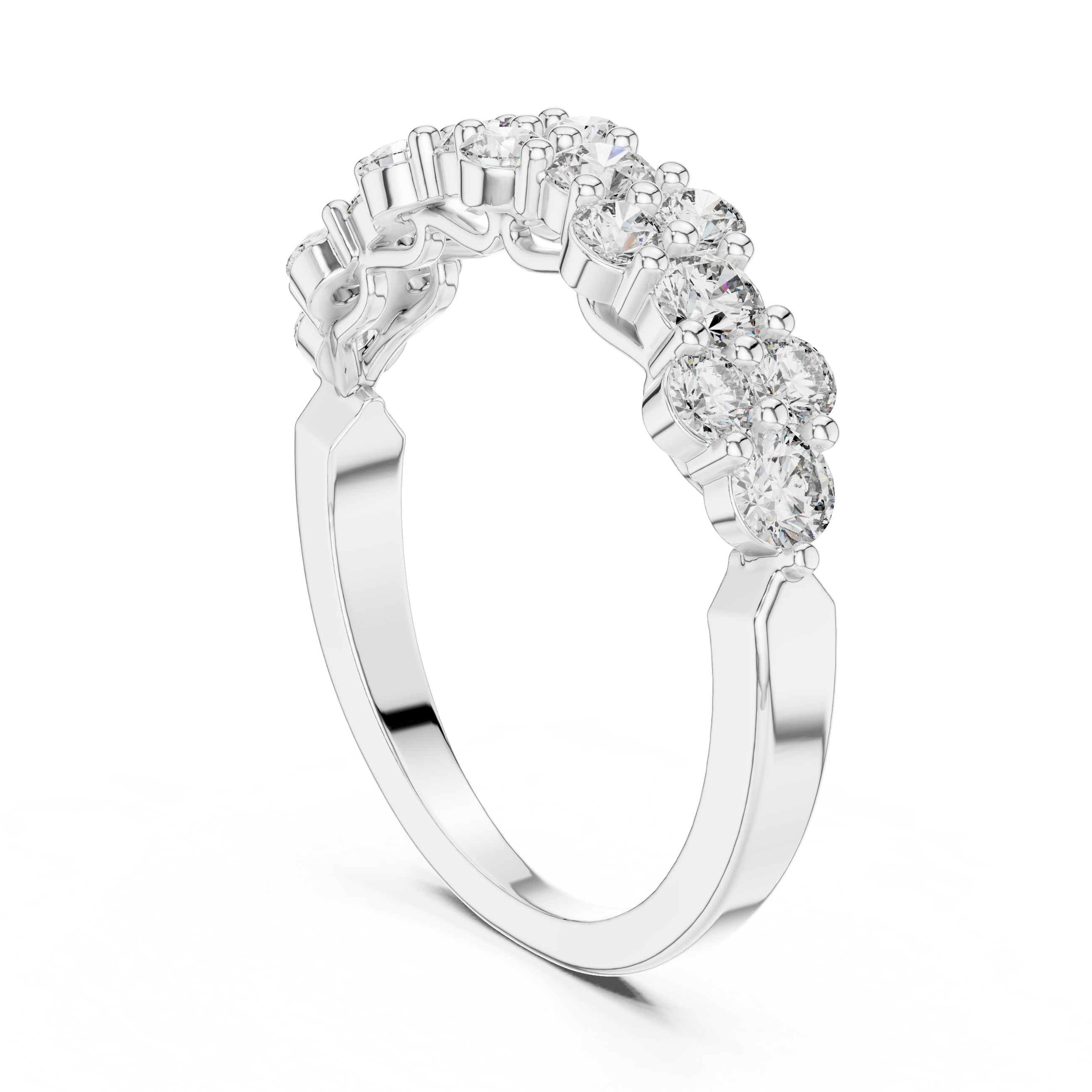 Graduated Cluster Diamond Half-Eternity Band