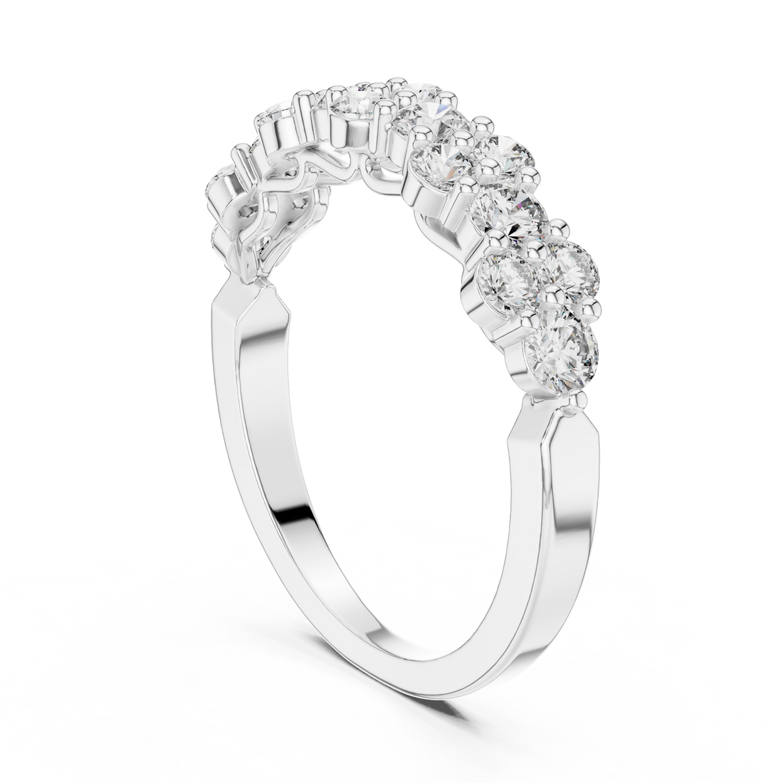 Graduated Cluster Diamond Half-Eternity Band