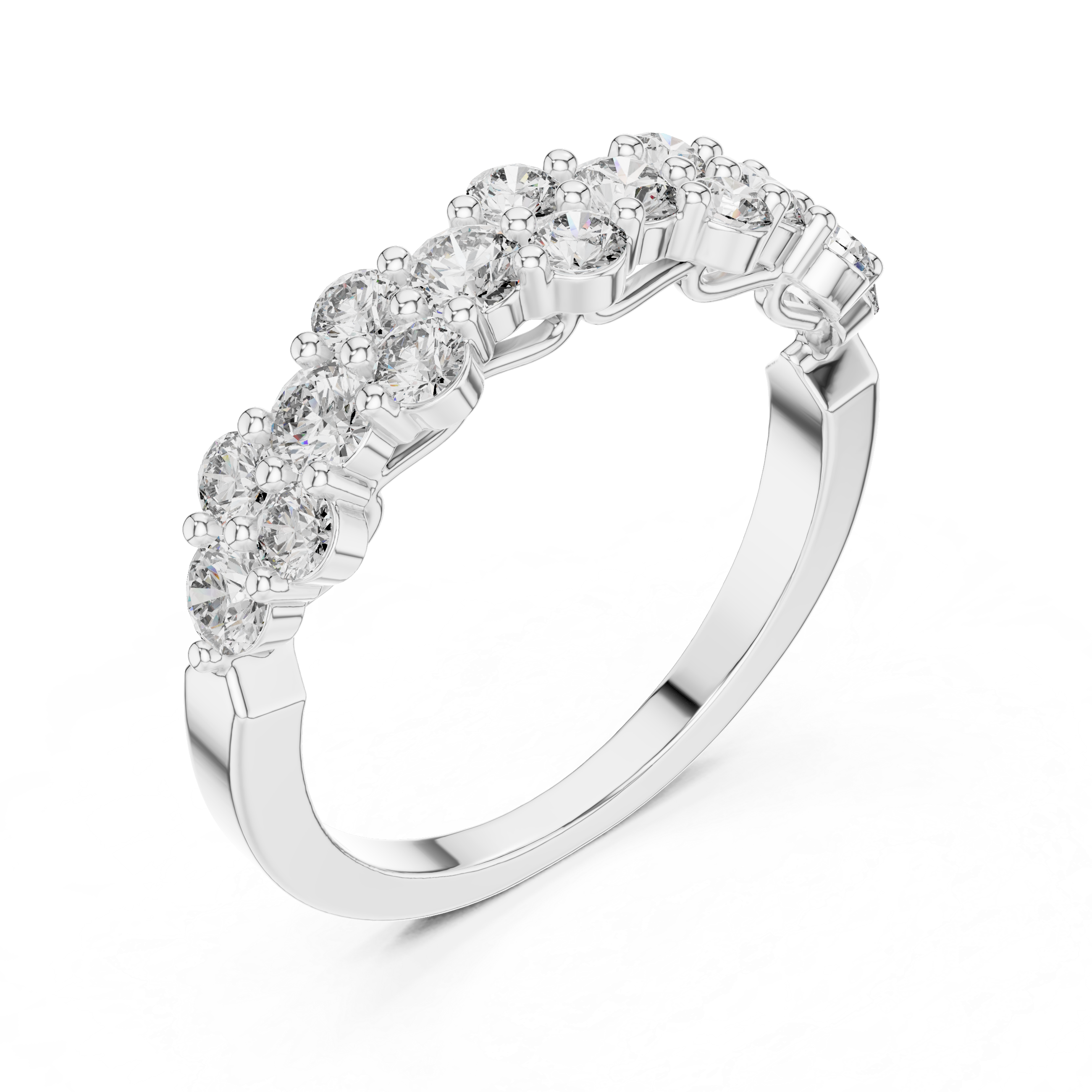 Graduated Cluster Diamond Half-Eternity Band