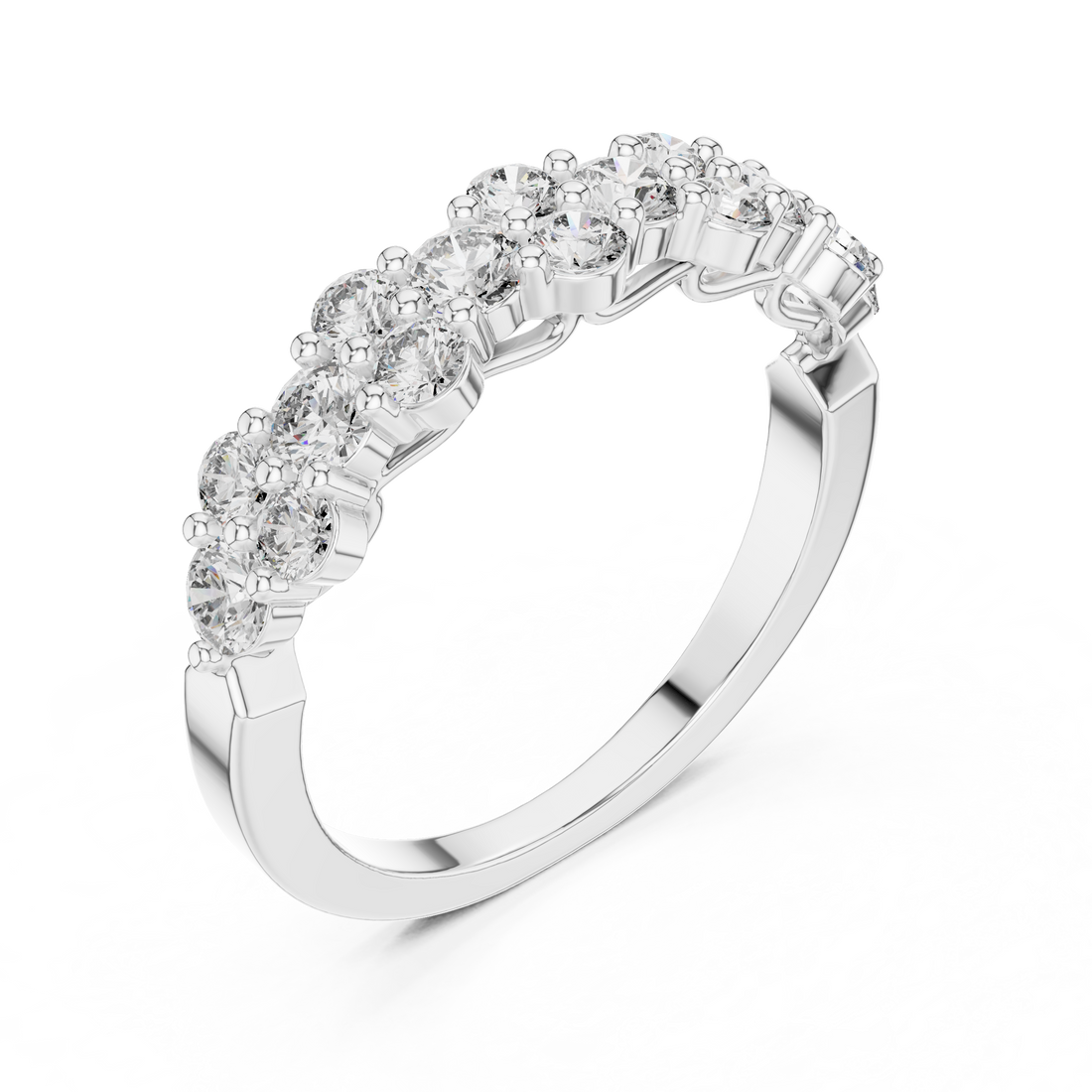 Graduated Cluster Diamond Half-Eternity Band