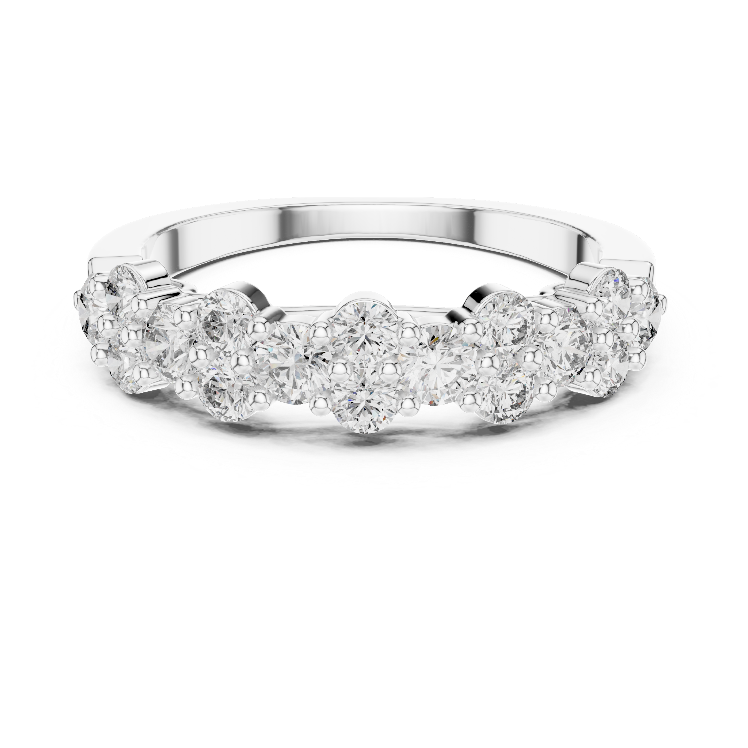 Graduated Cluster Diamond Half-Eternity Band