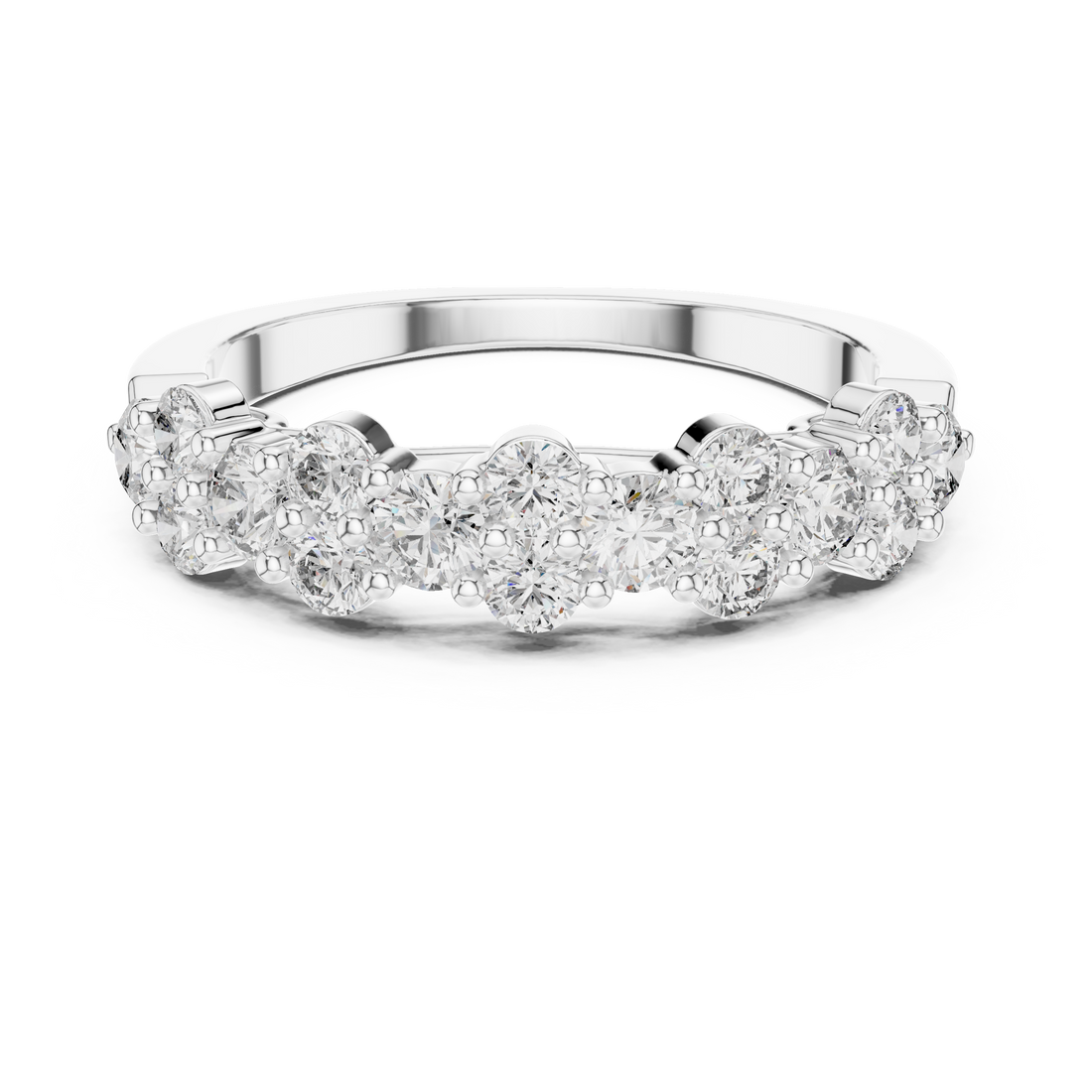 Graduated Cluster Diamond Half-Eternity Band